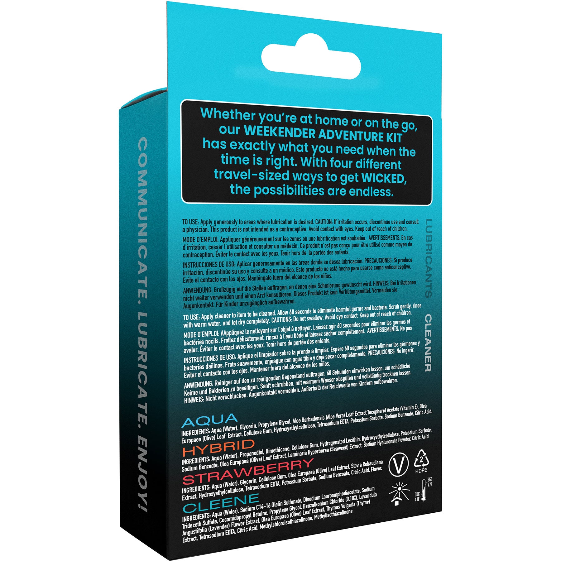 Wicked Sensual Weekender Adventure Lube Variety Kit With Four Formulas