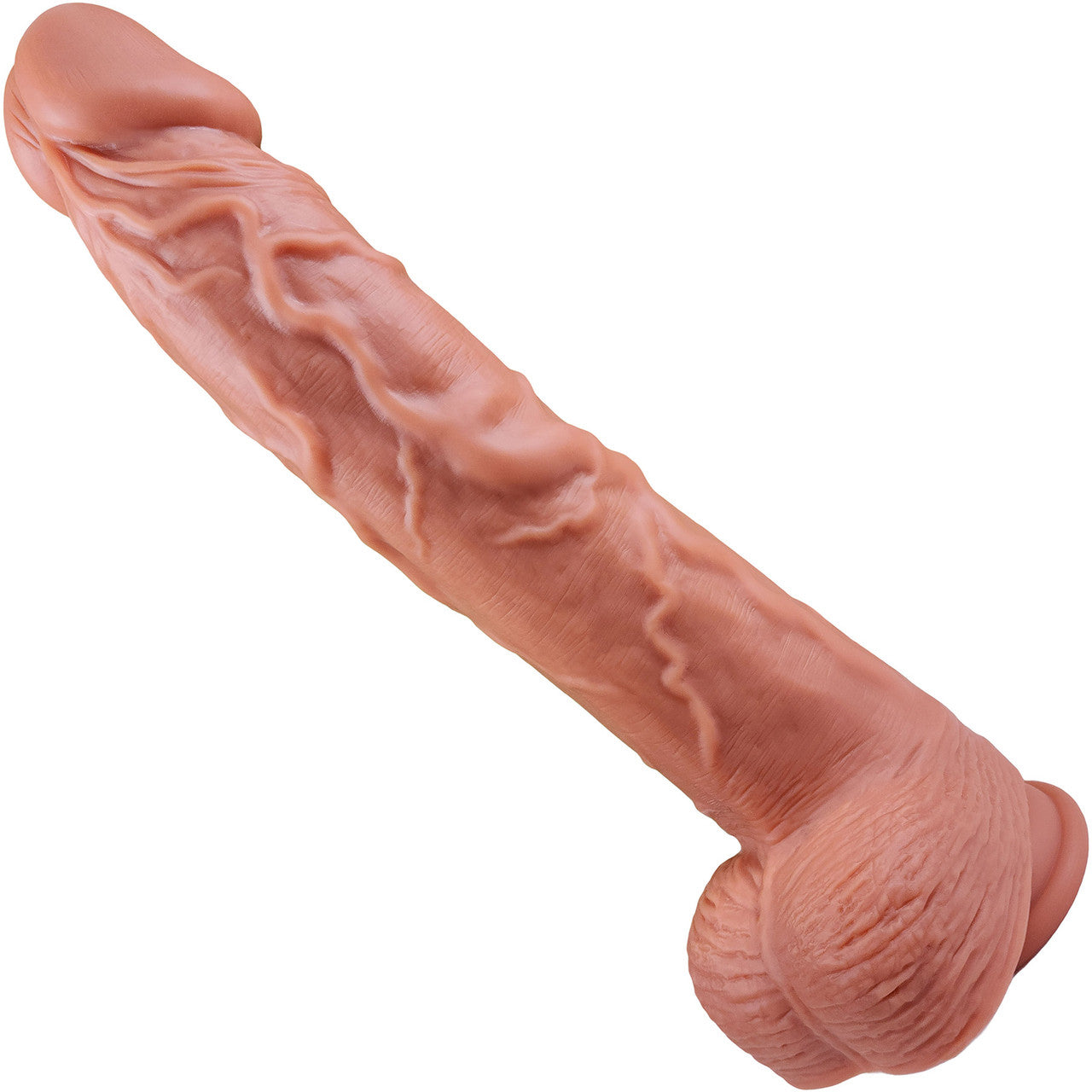 The Wizard 10 Inch Silicone Realistic Dildo With Balls & Suction Cup Base By Fukena - Vanilla