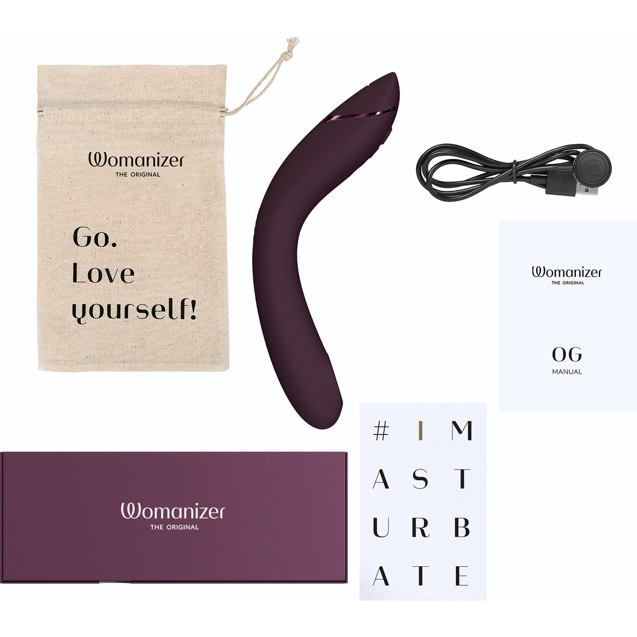 Womanizer OG Pleasure Air G-Spot Stimulator With Vibration - Aubergine