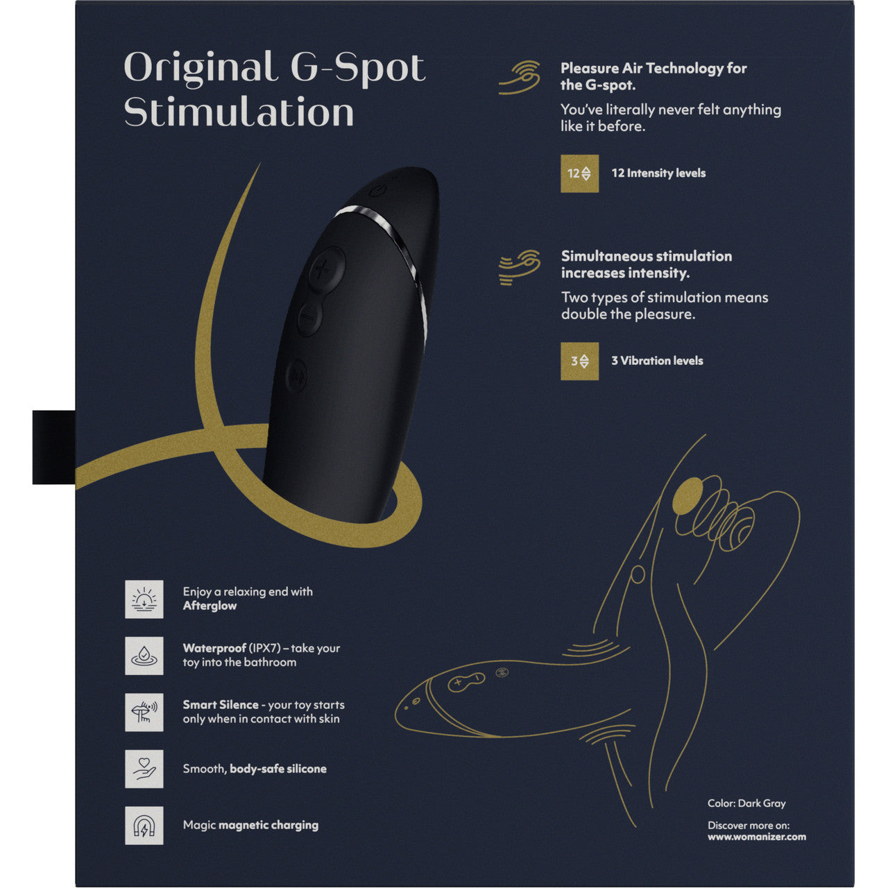 Womanizer OG Pleasure Air G-Spot Stimulator With Vibration - Slate