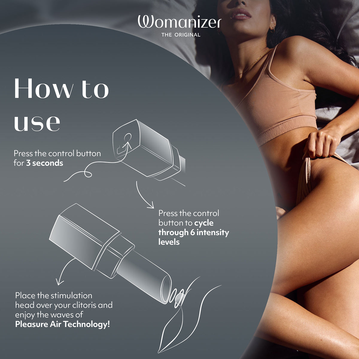 Womanizer Beauty Travel-Friendly Lipstick Pleasure Air Clitoral Stimulator - Infographic