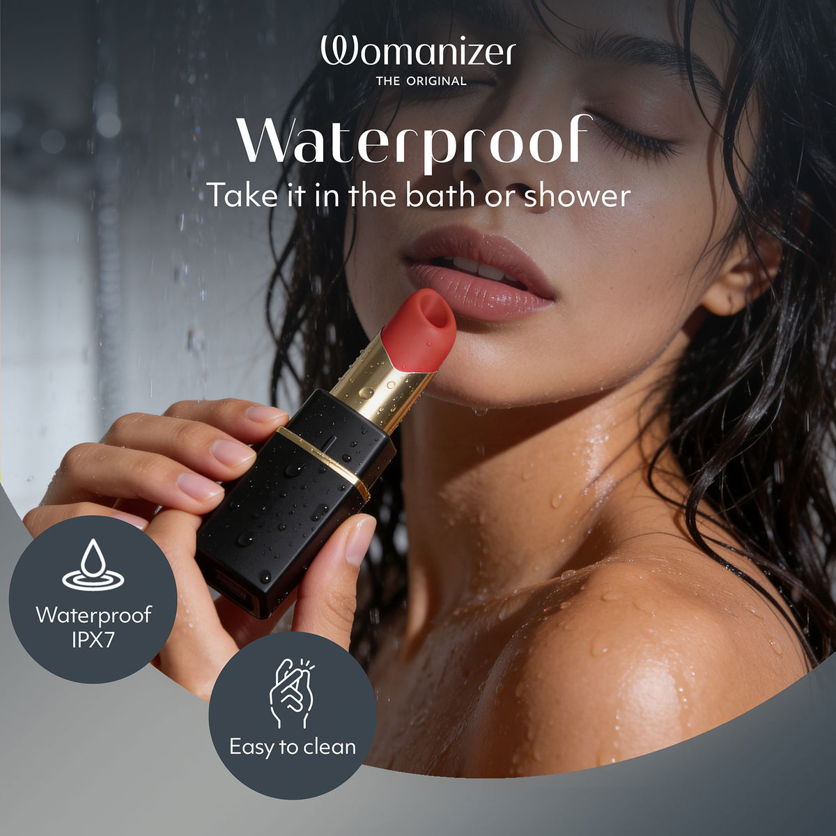 Womanizer Beauty Travel-Friendly Lipstick Pleasure Air Clitoral Stimulator - Infographic