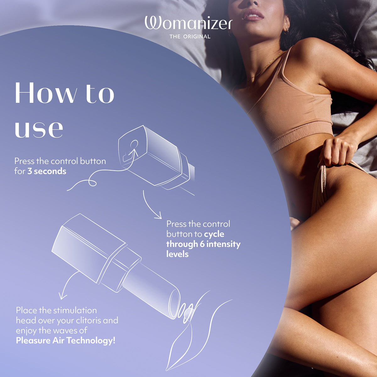 Womanizer Beauty Travel-Friendly Lipstick Pleasure Air Clitoral Stimulator - Infographic