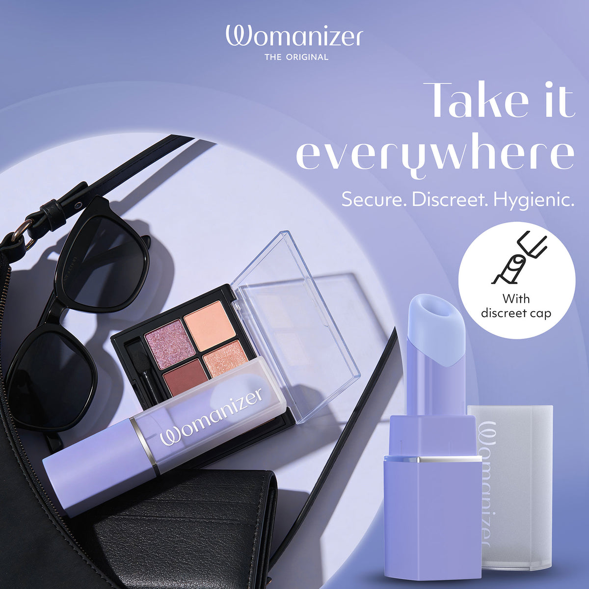 Womanizer Beauty Travel-Friendly Lipstick Pleasure Air Clitoral Stimulator - Infographic