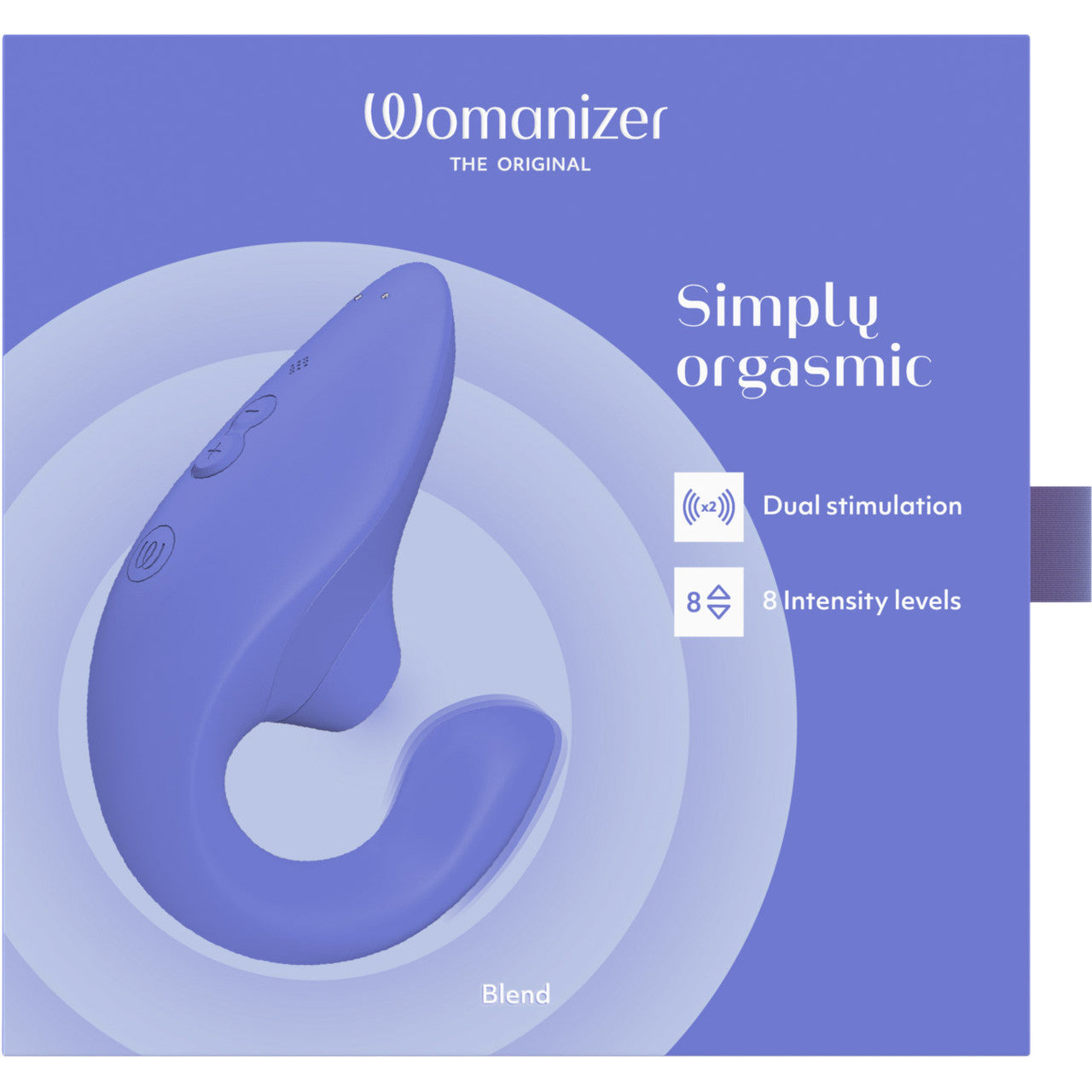 Womanizer Blend Dual Stimulation Vibrator Featuring Pleasure Air Technology - Vibrant Blue