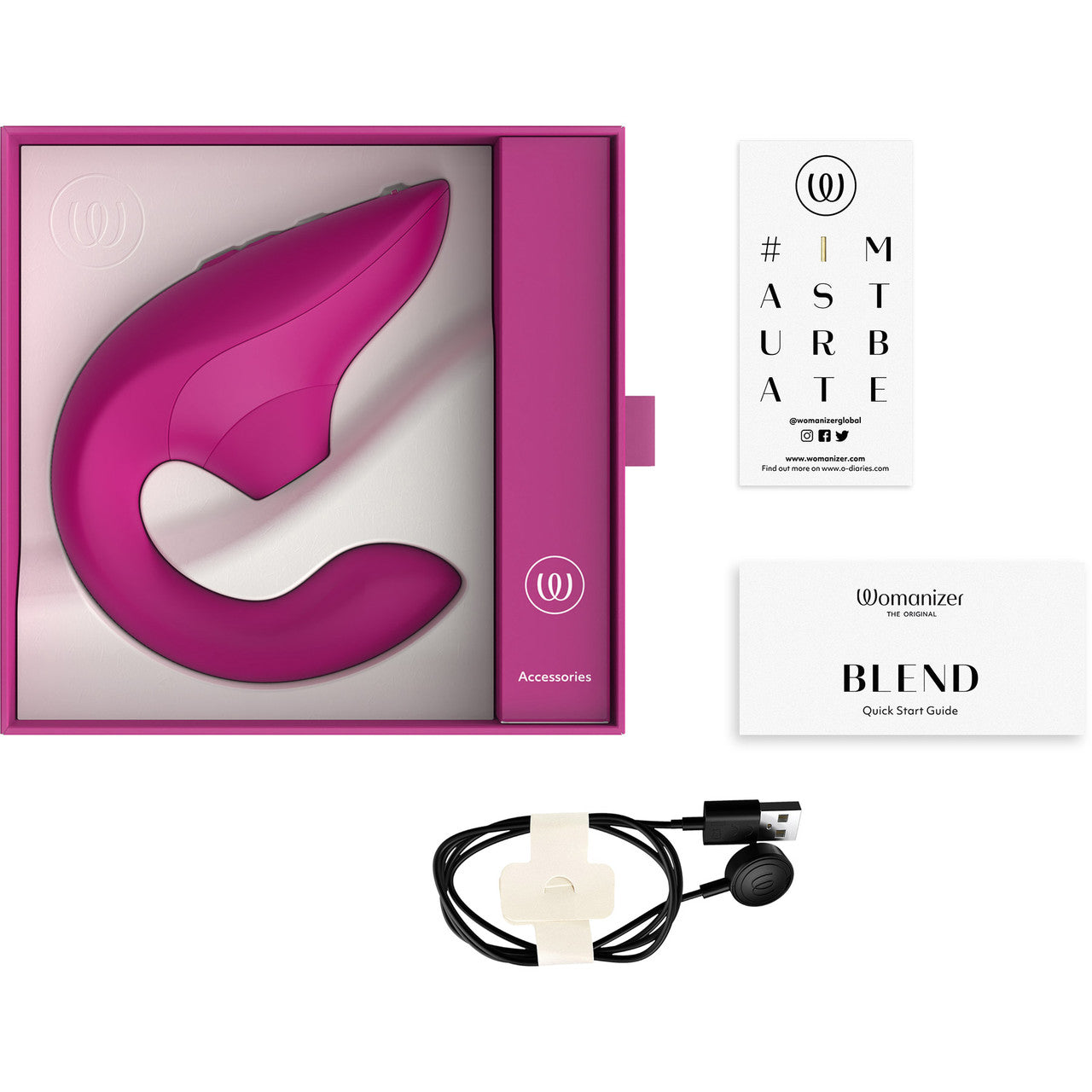 Womanizer Blend Dual Stimulation Vibrator Featuring Pleasure Air Technology - Vibrant Pink