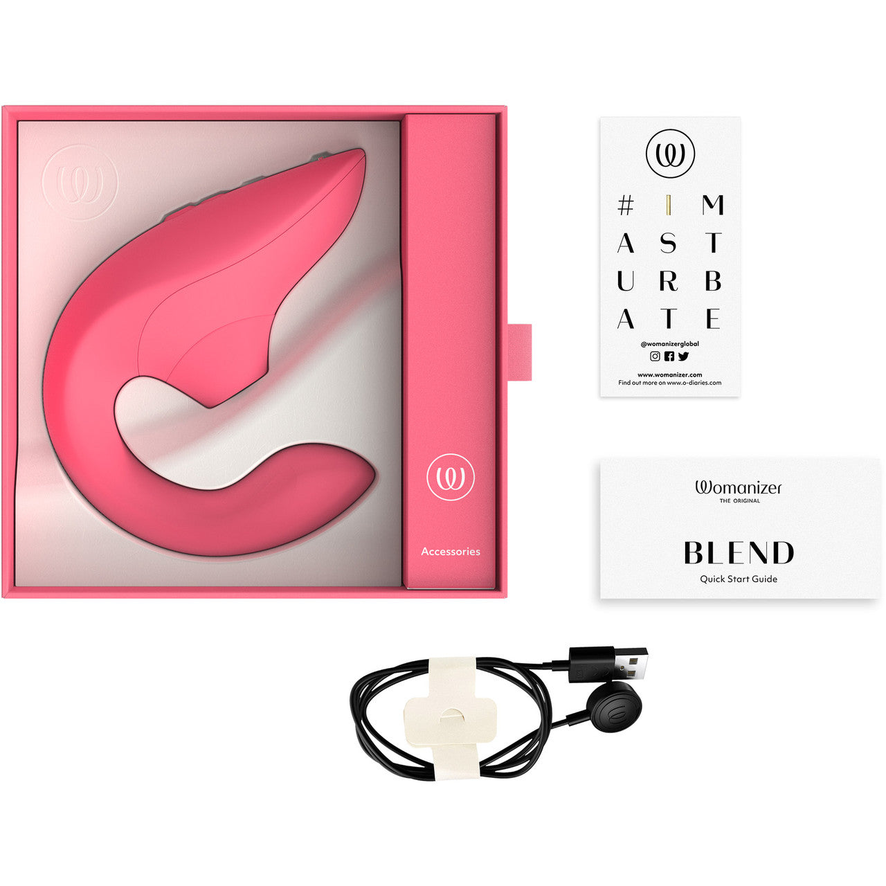 Womanizer Blend Dual Stimulation Vibrator Featuring Pleasure Air Technology - Vibrant Rose