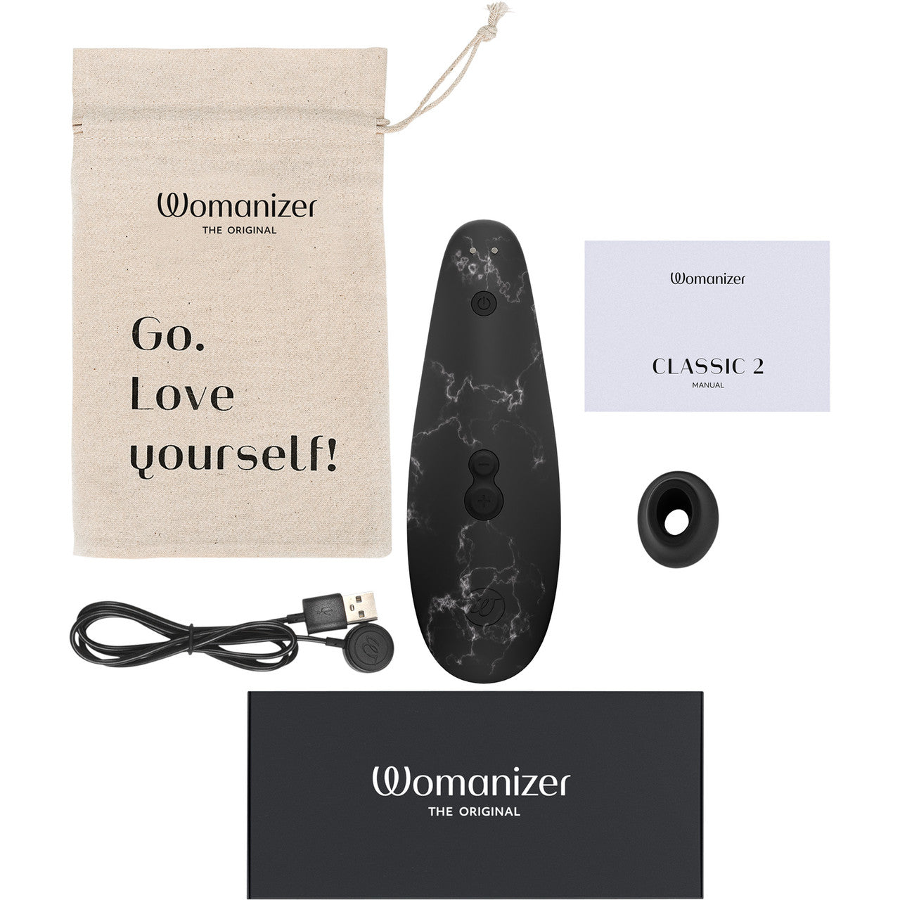 Womanizer Marilyn Monroe Special Edition Pleasure Air Clitoral Stimulator - Black Marble