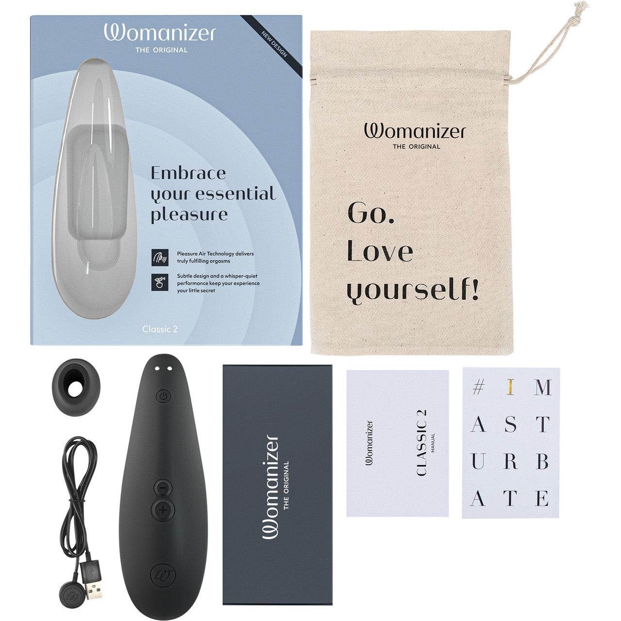 Womanizer Classic 2 Pleasure Air Clitoral Stimulator - Black