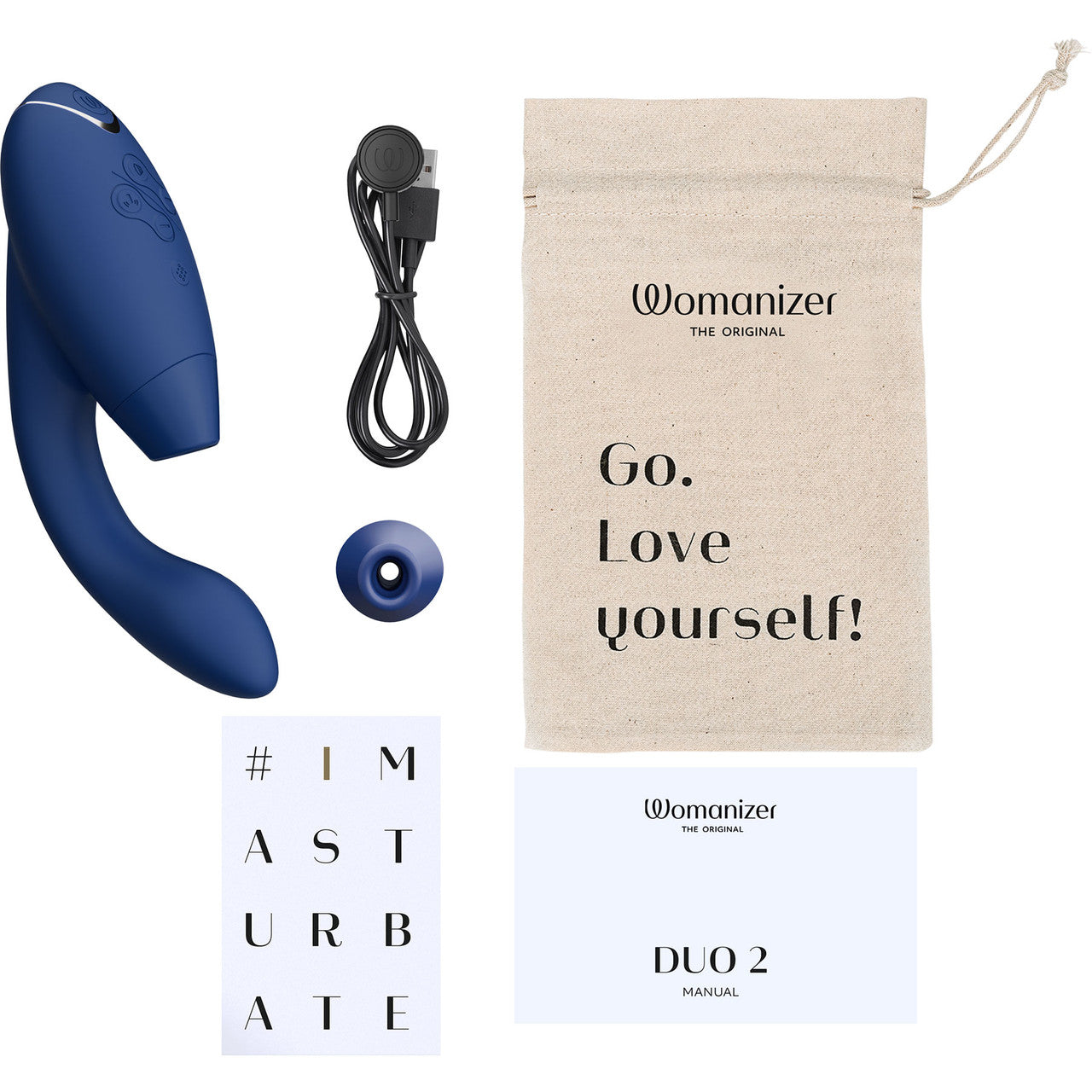 Womanizer DUO 2 Silicone Pleasure Air Clitoral & G-Spot Stimulator - Blueberry