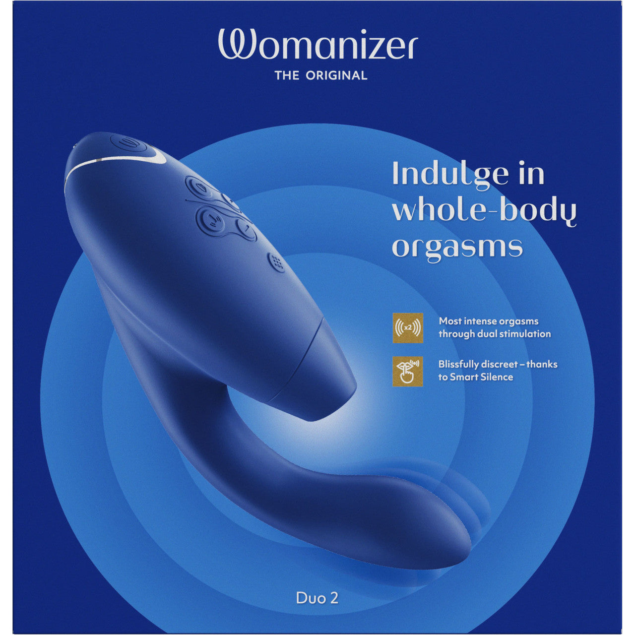 Womanizer DUO 2 Silicone Pleasure Air Clitoral & G-Spot Stimulator - Blueberry