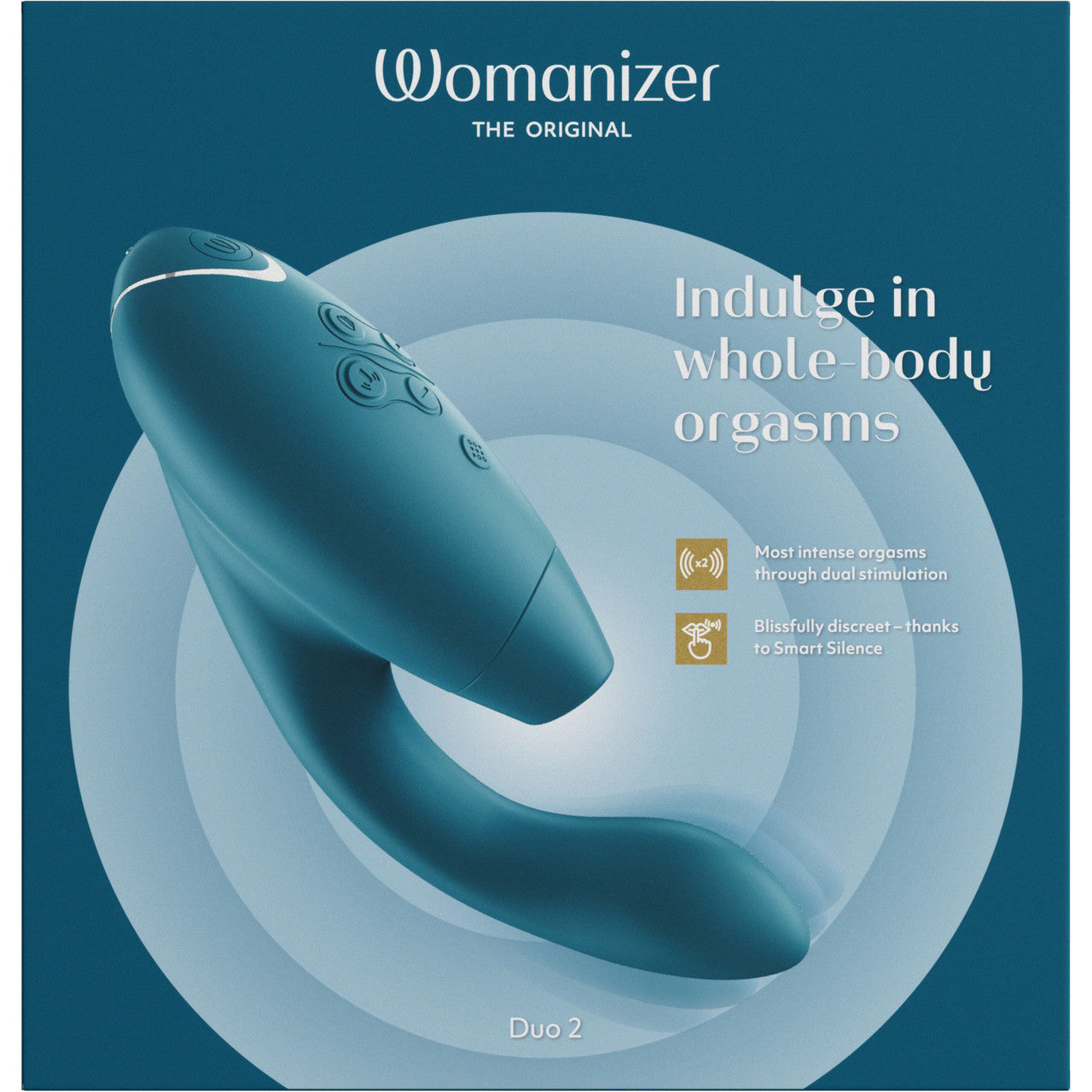 Womanizer DUO 2 Silicone Pleasure Air Clitoral & G-Spot Stimulator - Petrol