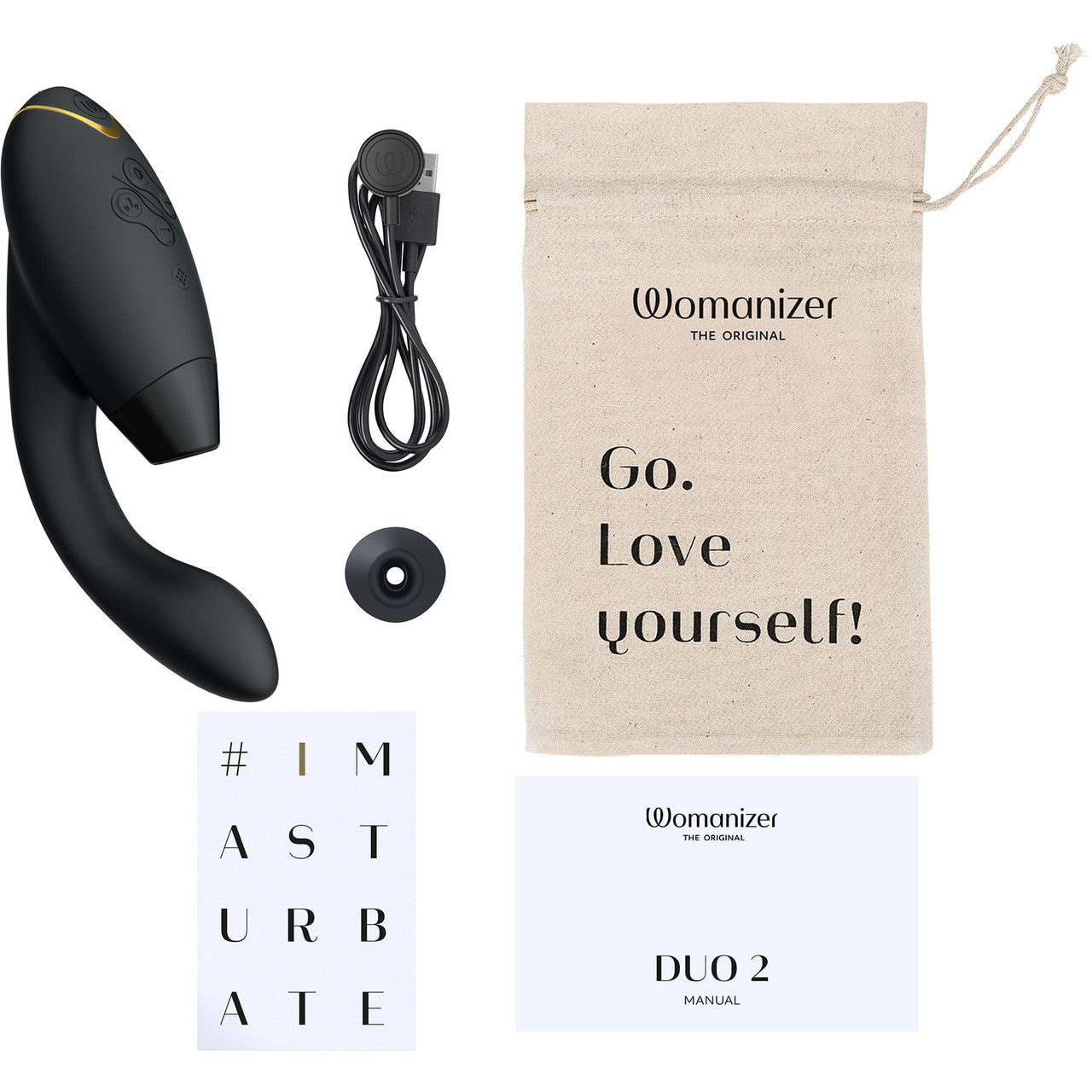 Womanizer DUO 2 Silicone Pleasure Air Clitoral & G-Spot Stimulator - Black