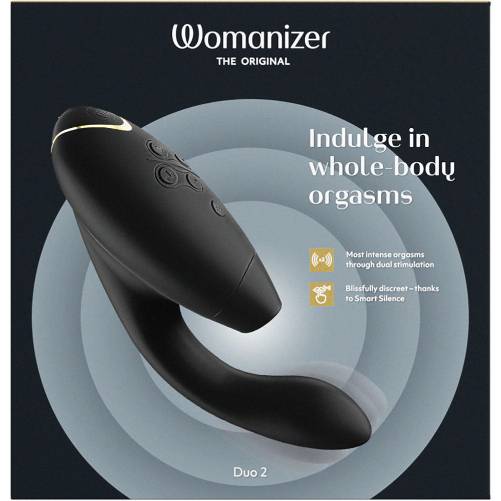 Womanizer DUO 2 Silicone Pleasure Air Clitoral & G-Spot Stimulator - Black