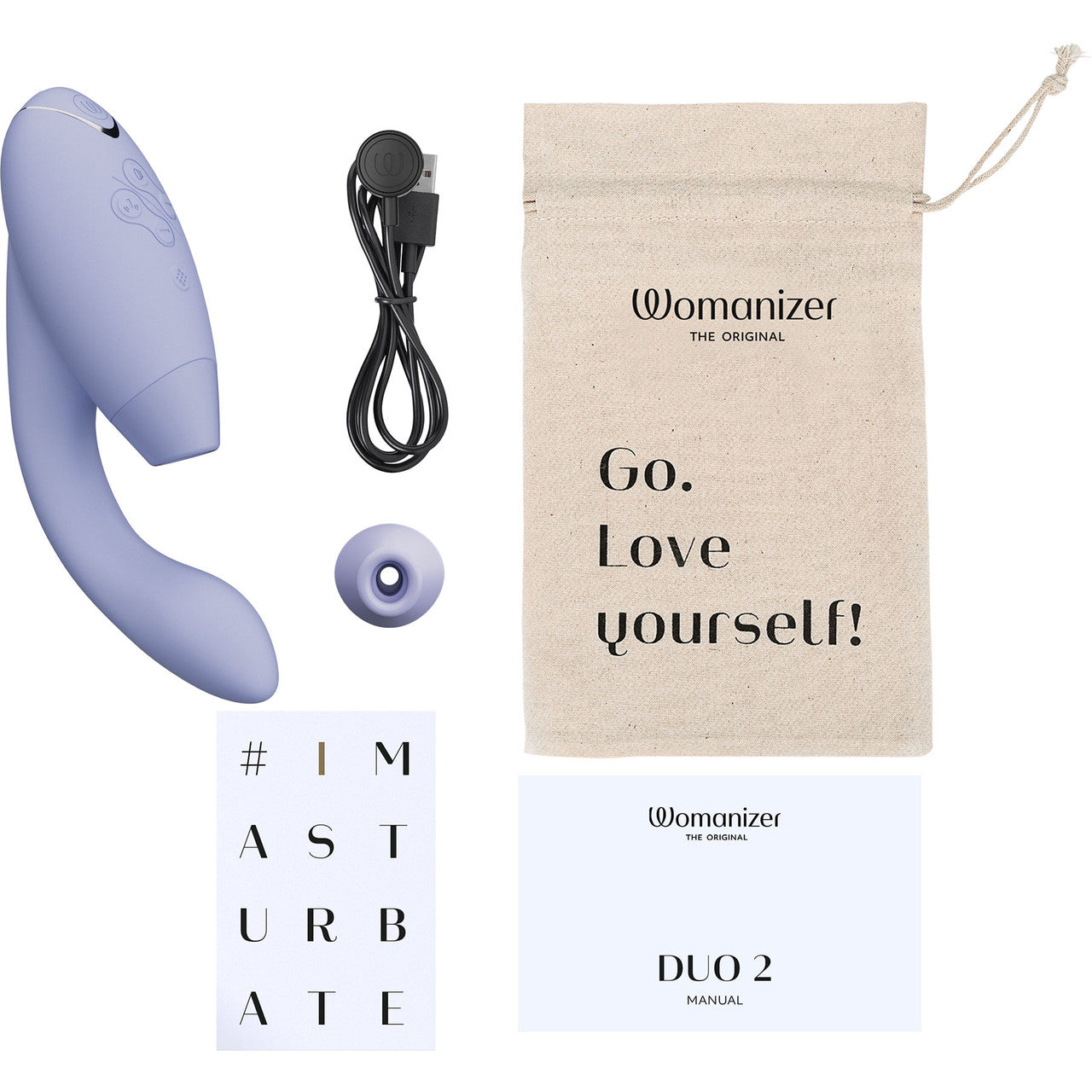 Womanizer DUO 2 Silicone Pleasure Air Clitoral & G-Spot Stimulator - Lilac