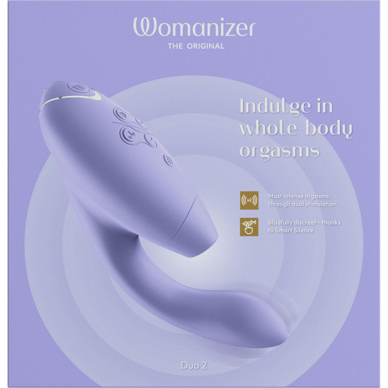 Womanizer DUO 2 Silicone Pleasure Air Clitoral & G-Spot Stimulator - Lilac