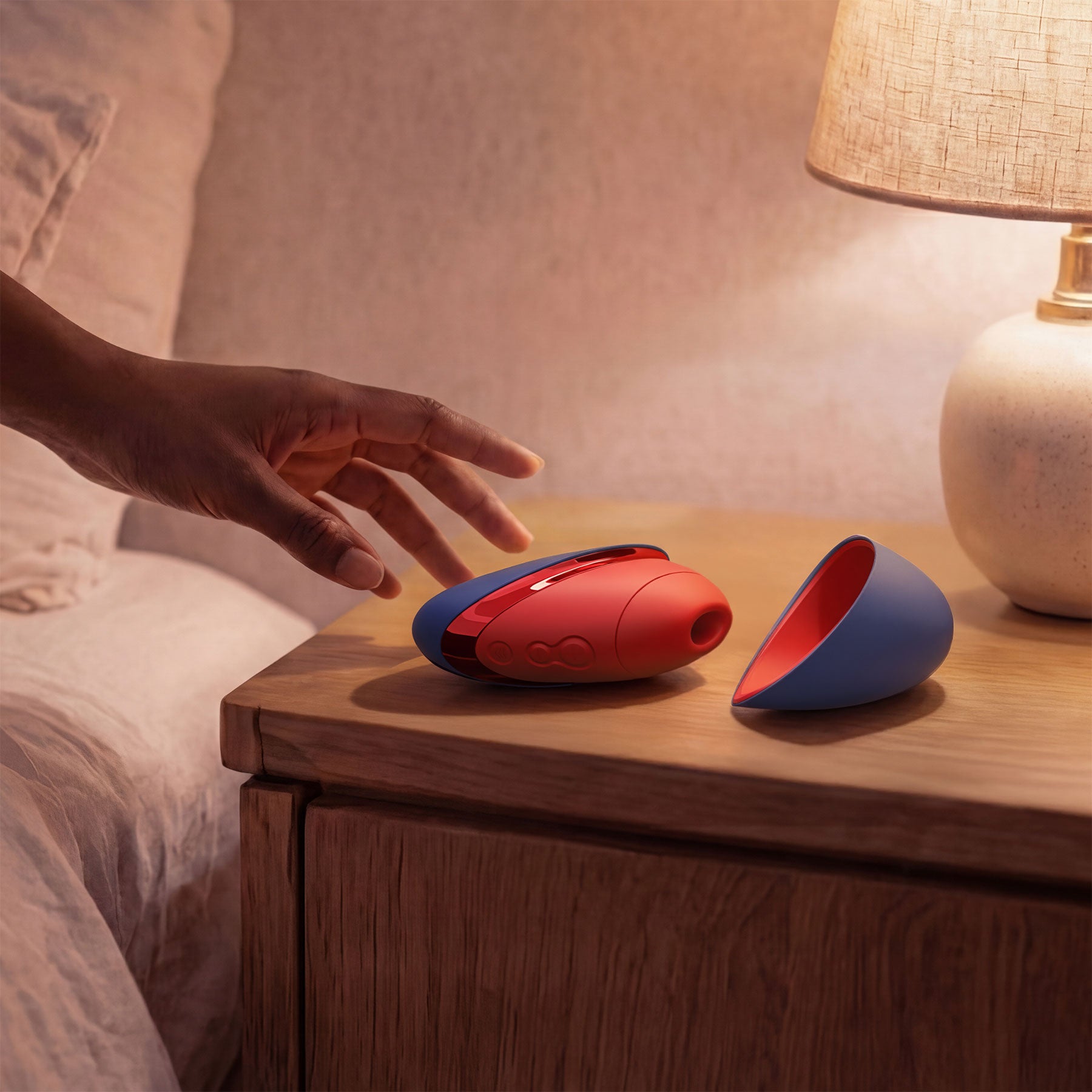 Womanizer Next Liberty Compact 3D Pleasure Air Clitoral Stimulator - Blue & Red