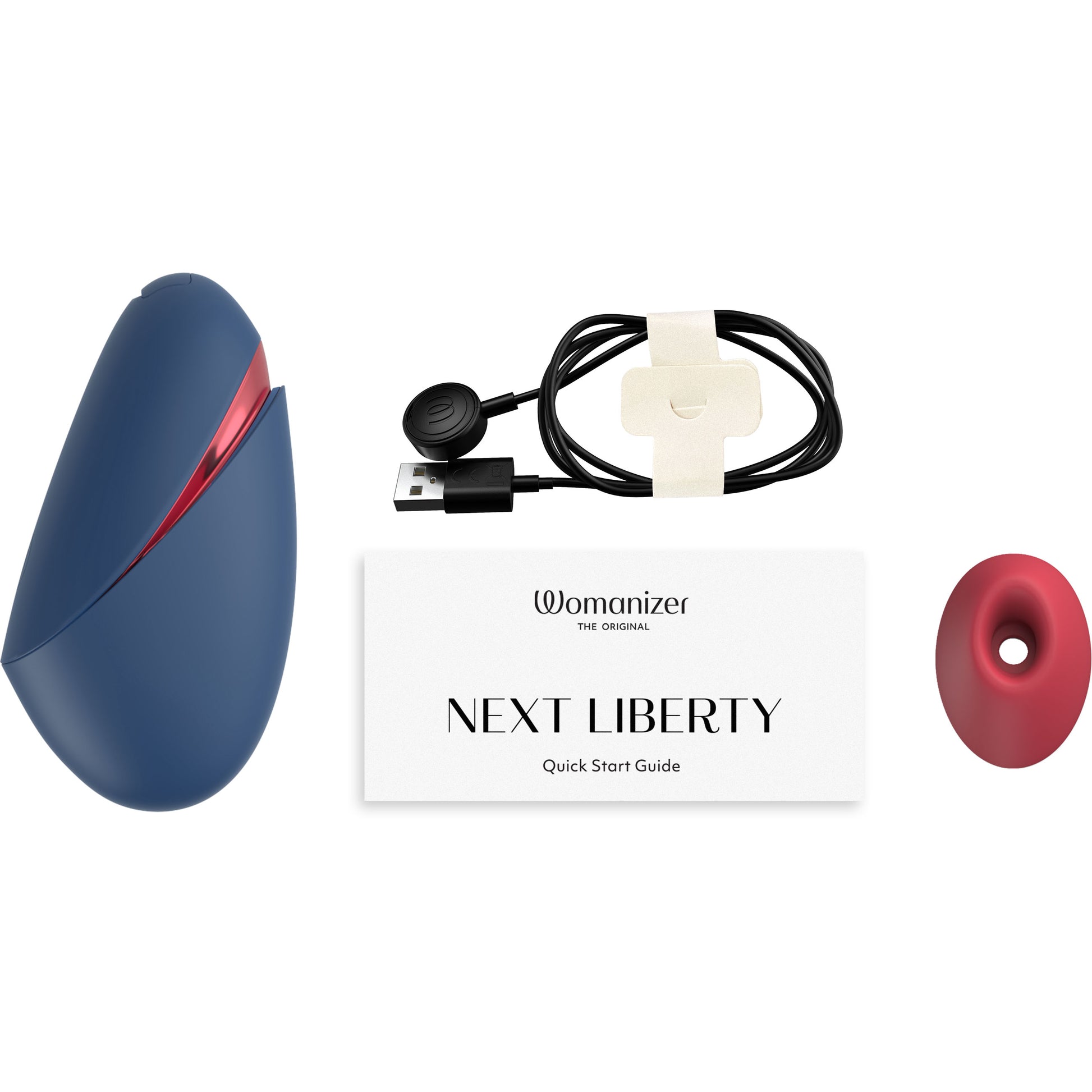 Womanizer Next Liberty Compact 3D Pleasure Air Clitoral Stimulator - Blue & Red