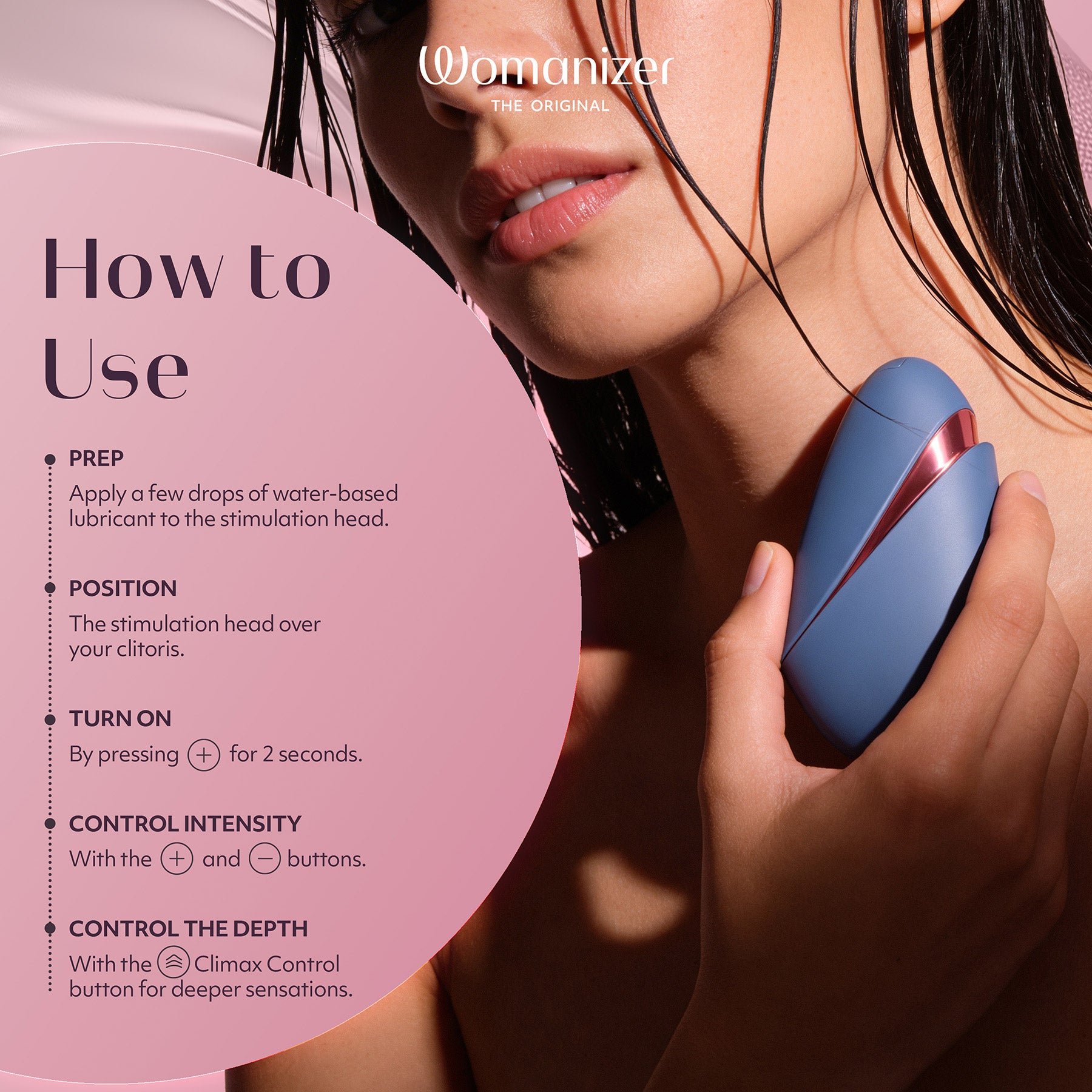 Womanizer Next Liberty Compact 3D Pleasure Air Clitoral Stimulator - Infographic 5