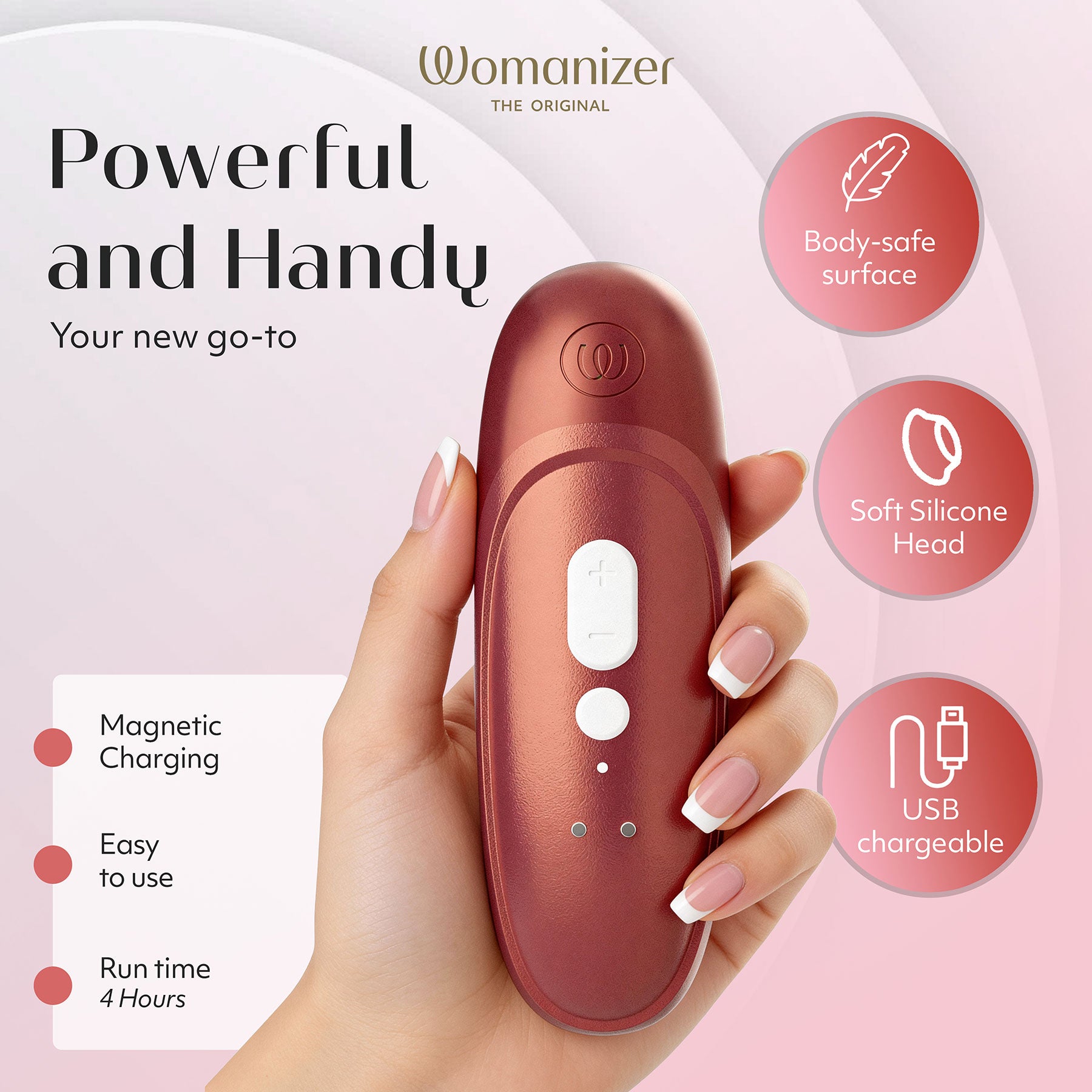 Womanizer Pro Pleasure Air Clitoral Stimulator - Bordeaux