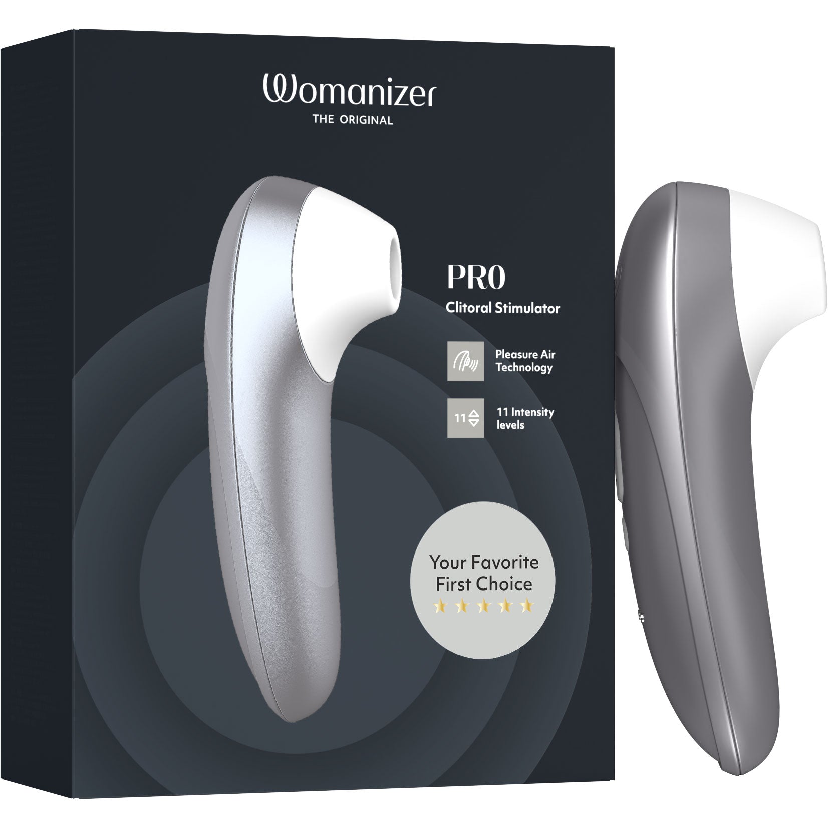 Womanizer Pro Pleasure Air Clitoral Stimulator - Gray