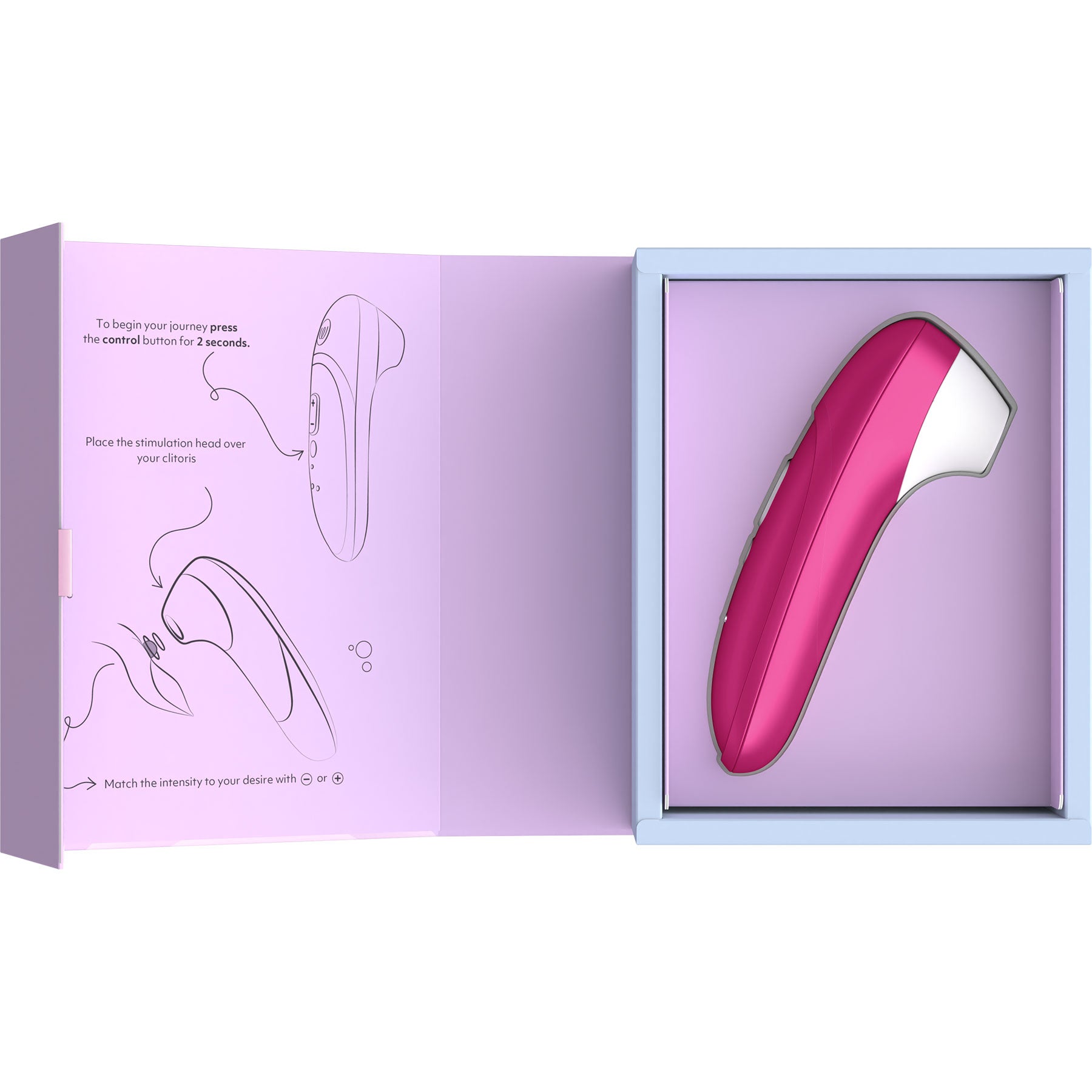 Womanizer Pro Pleasure Air Clitoral Stimulator - Vibrant Pink