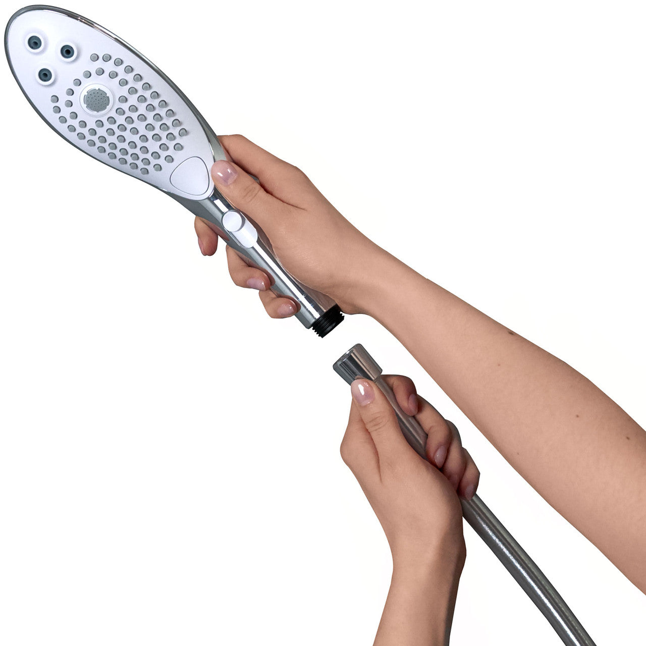 Womanizer Wave Shower Head & Water Massage Clitoral Stimulator - Chrome