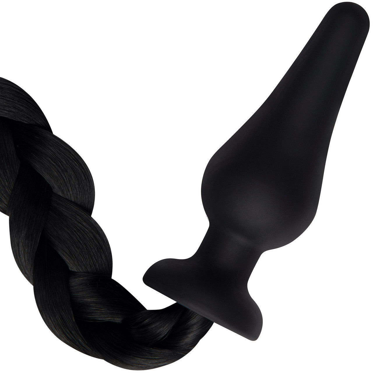 Whipsmart Furry Tales 4" Silicone Pony Tail Butt Plug - Black