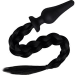 Whipsmart Furry Tales 4" Silicone Pony Tail Butt Plug - Black