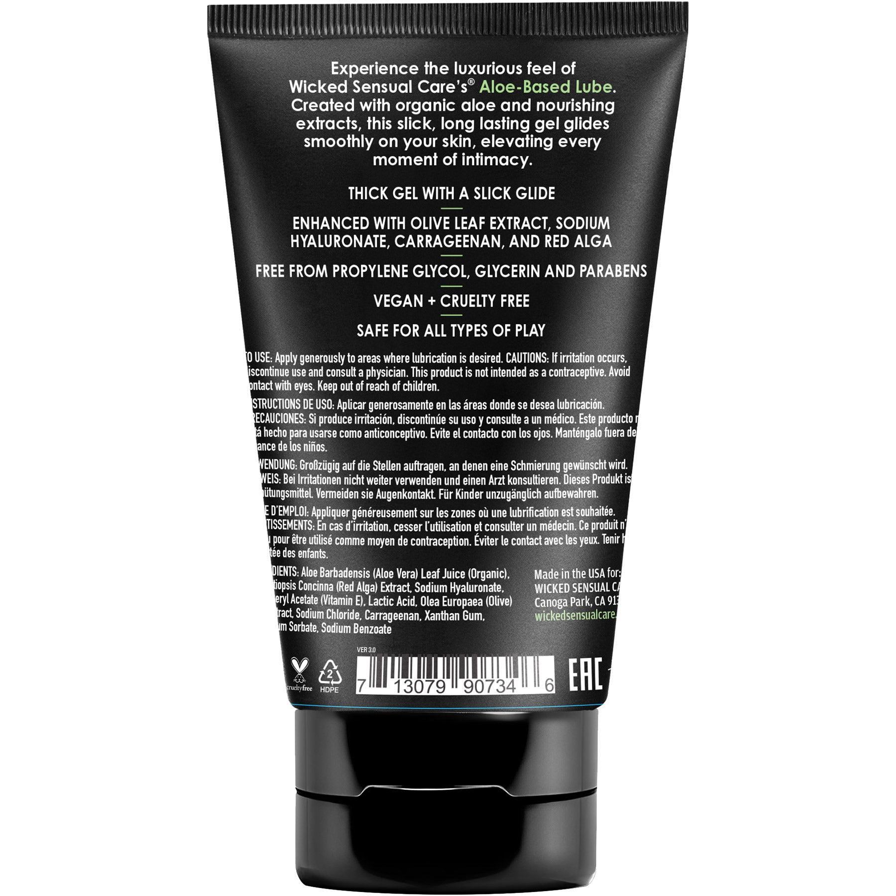 Wicked Sensual Organic Aloe-Based Intimate Lubricant 4 oz