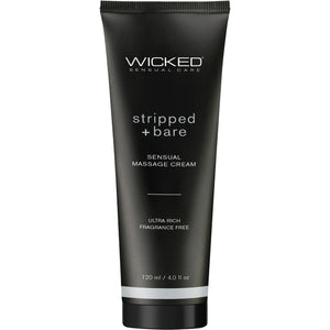 Wicked Sensual Fragrance Free Massage Cream Stripped + Bare 4 fl oz