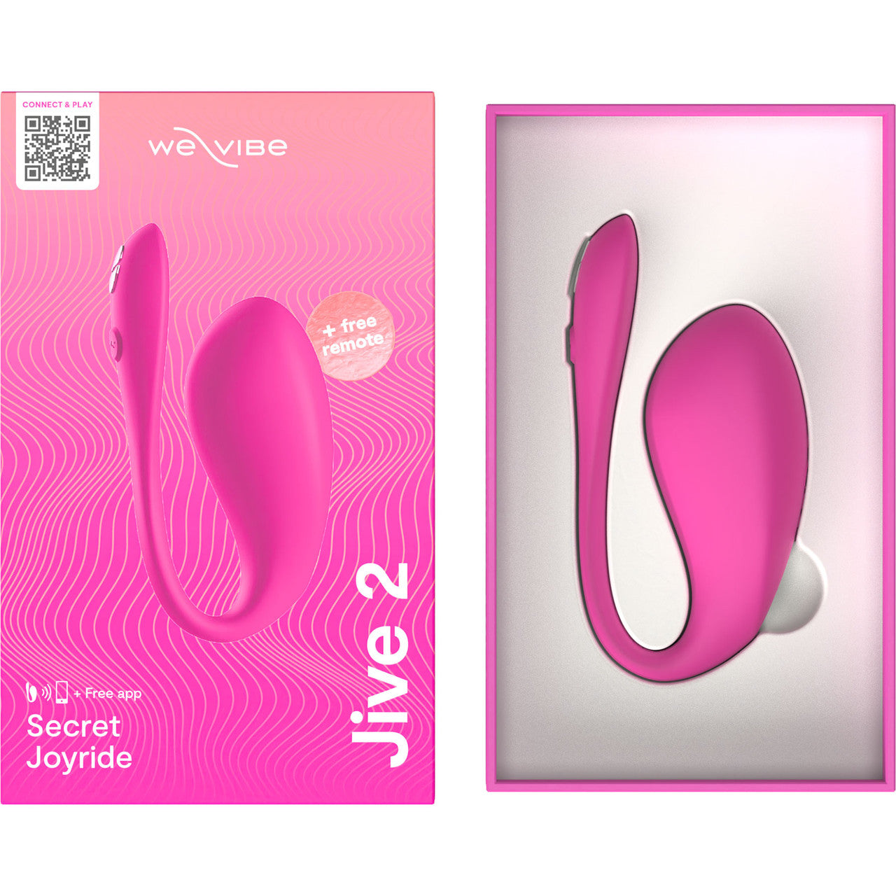 Jive 2 By We-Vibe Rechargeable Silicone App Controlled Wearable G-Spot Vibrator - Electric Pink