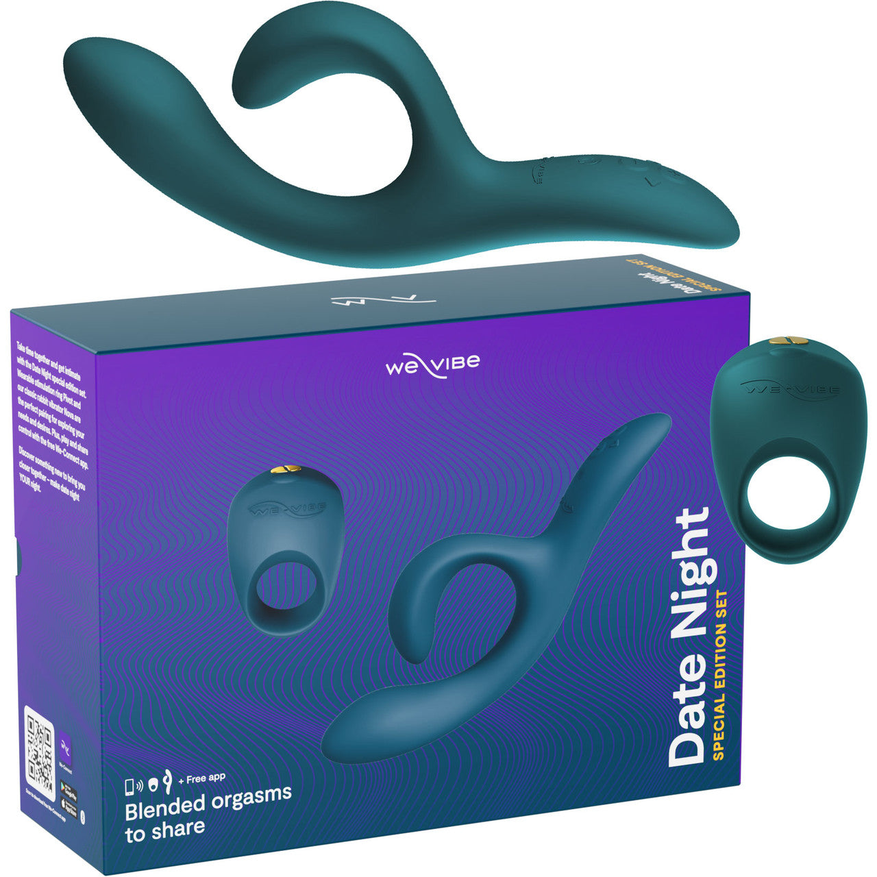 Date Night Set By We-Vibe With Nova 2 Dual-Stimulation Vibrator & Pivot Vibrating Cock Ring