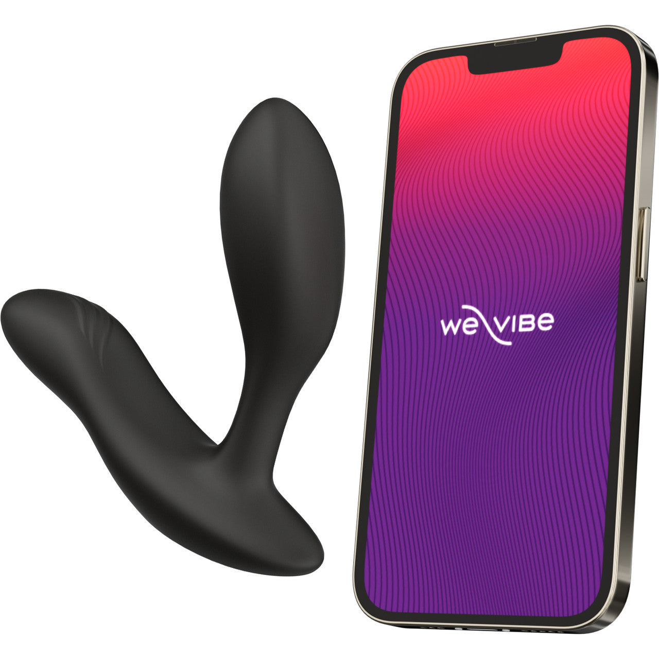 Vector+ By We-Vibe Waterproof Remote Controlled App Enabled Adjustable Prostate Massager - Charcoal Black