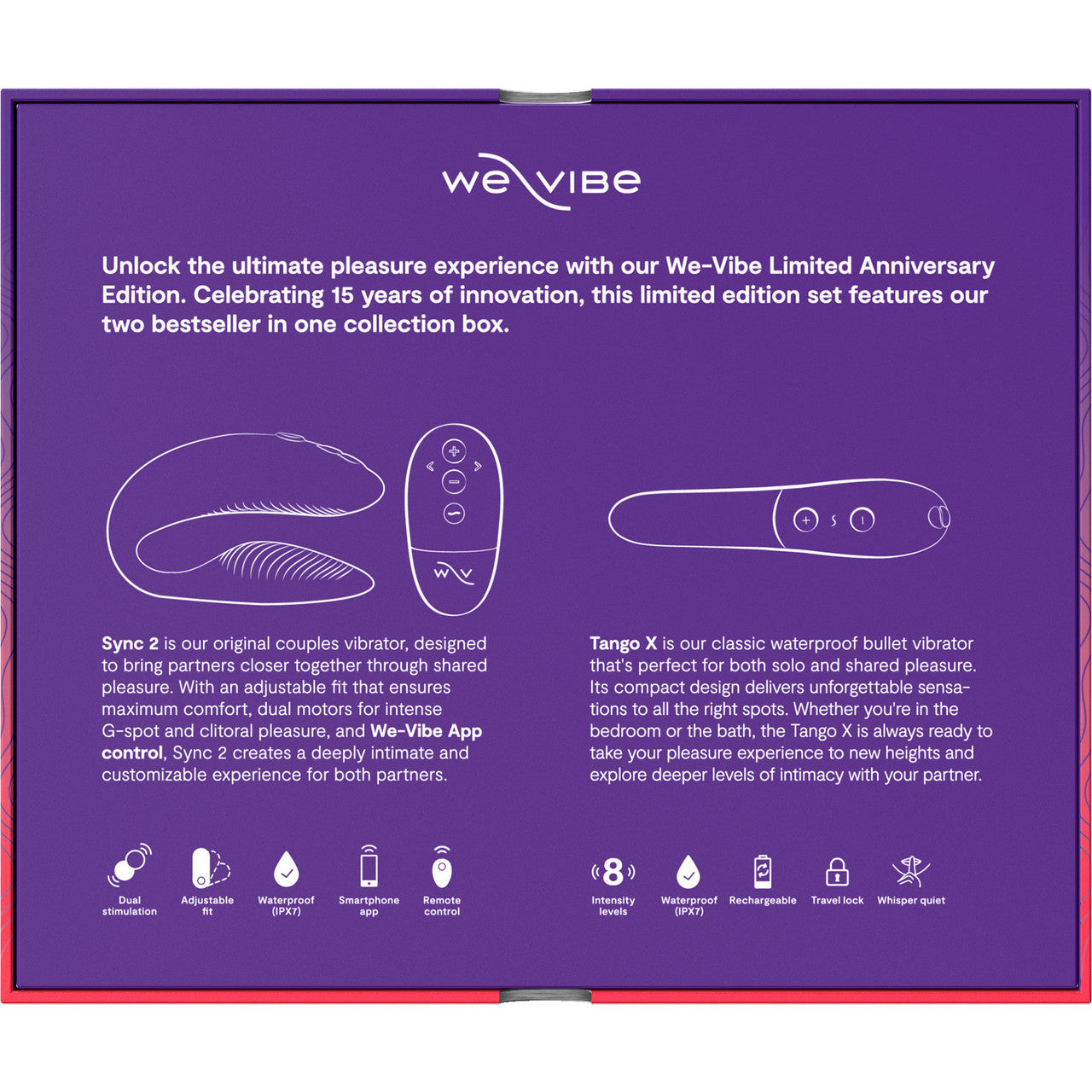 We-Vibe 15 Year Anniversary Collection Set With We-Vibe Sync 2 & We-Vibe Tango X