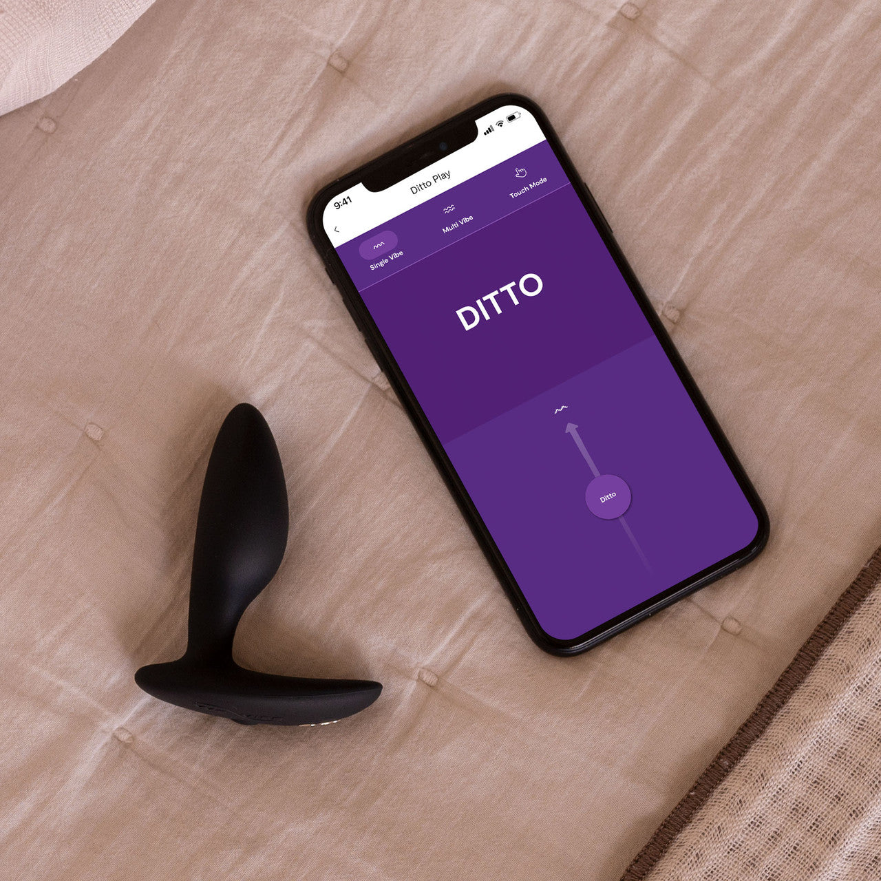 We-Vibe Ditto+ Vibrating Silicone Rechargeable Waterproof Anal Plug - Satin Black