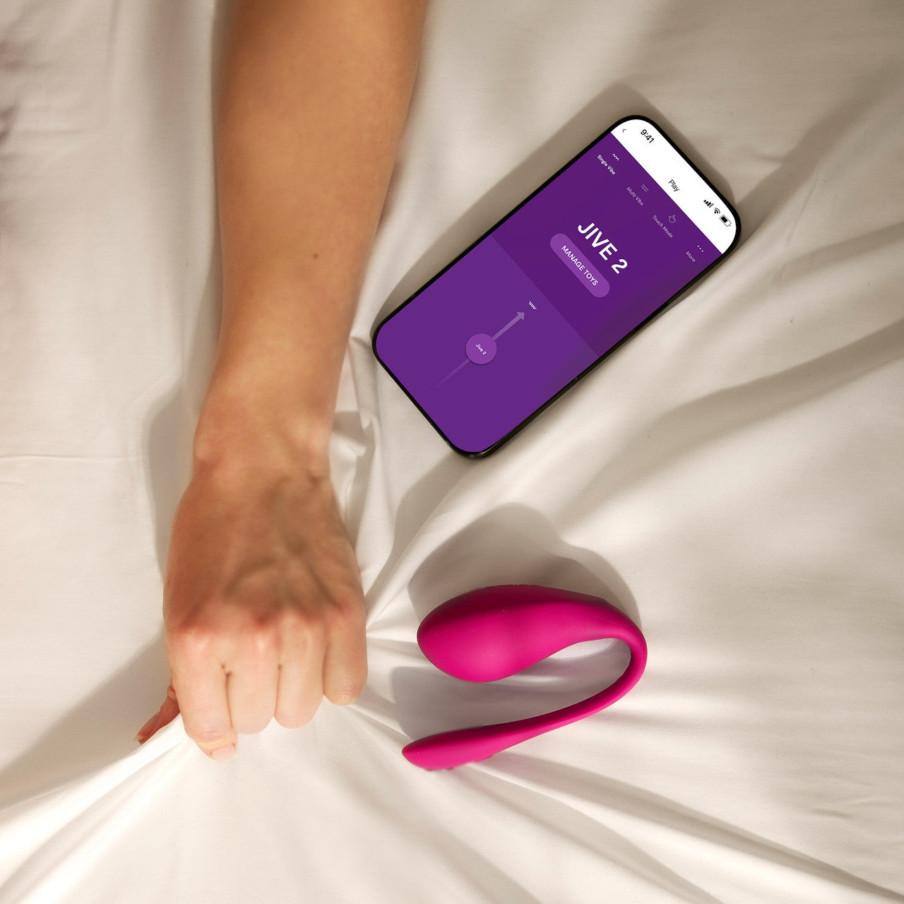 Jive 2 By We-Vibe Rechargeable Silicone App Controlled Wearable G-Spot Vibrator - Electric Pink