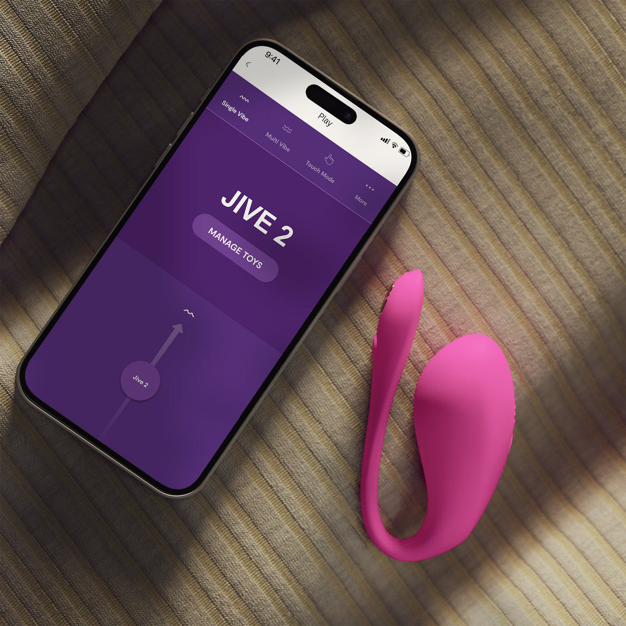 Jive 2 By We-Vibe Rechargeable Silicone App Controlled Wearable G-Spot Vibrator - Electric Pink