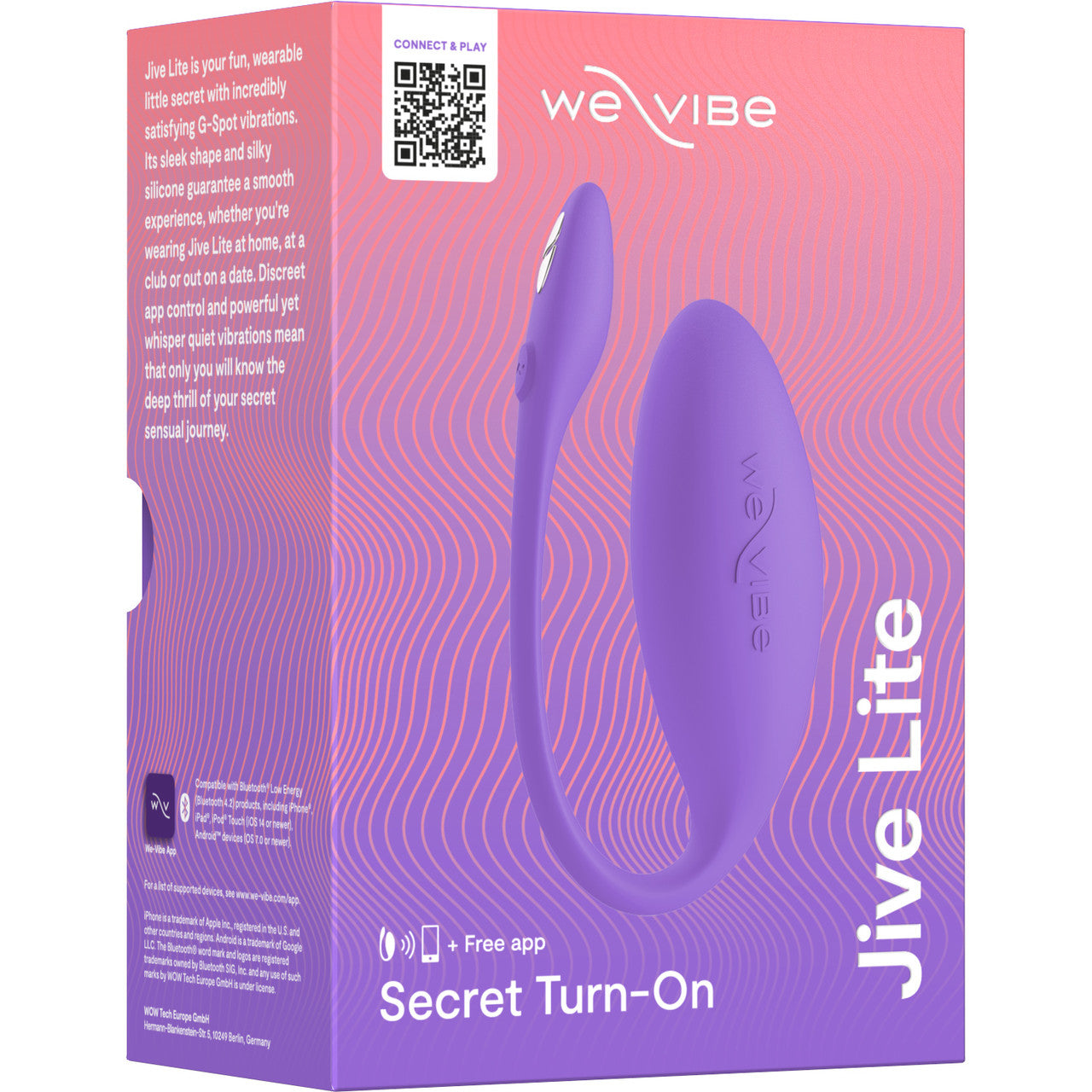 Jive Lite By We-Vibe Rechargeable Silicone App Controlled Wearable G-Spot Vibrator - Purple