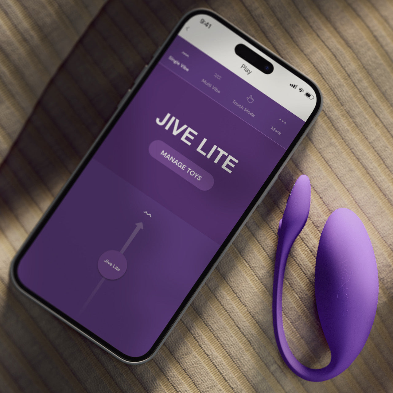 Jive Lite By We-Vibe Rechargeable Silicone App Controlled Wearable G-Spot Vibrator - Purple