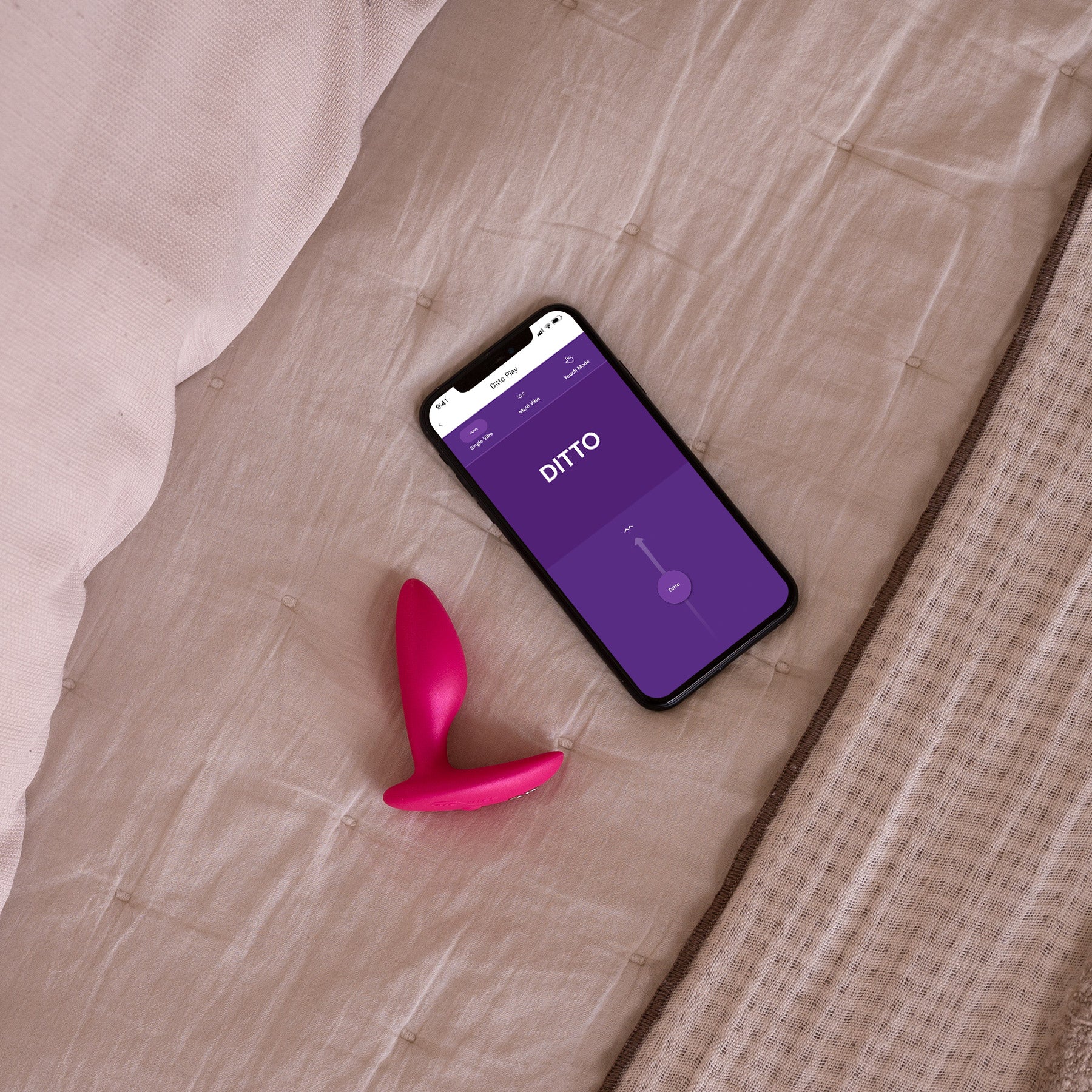 We-Vibe Ditto+ Vibrating Silicone Anal Plug - Cosmic Pink