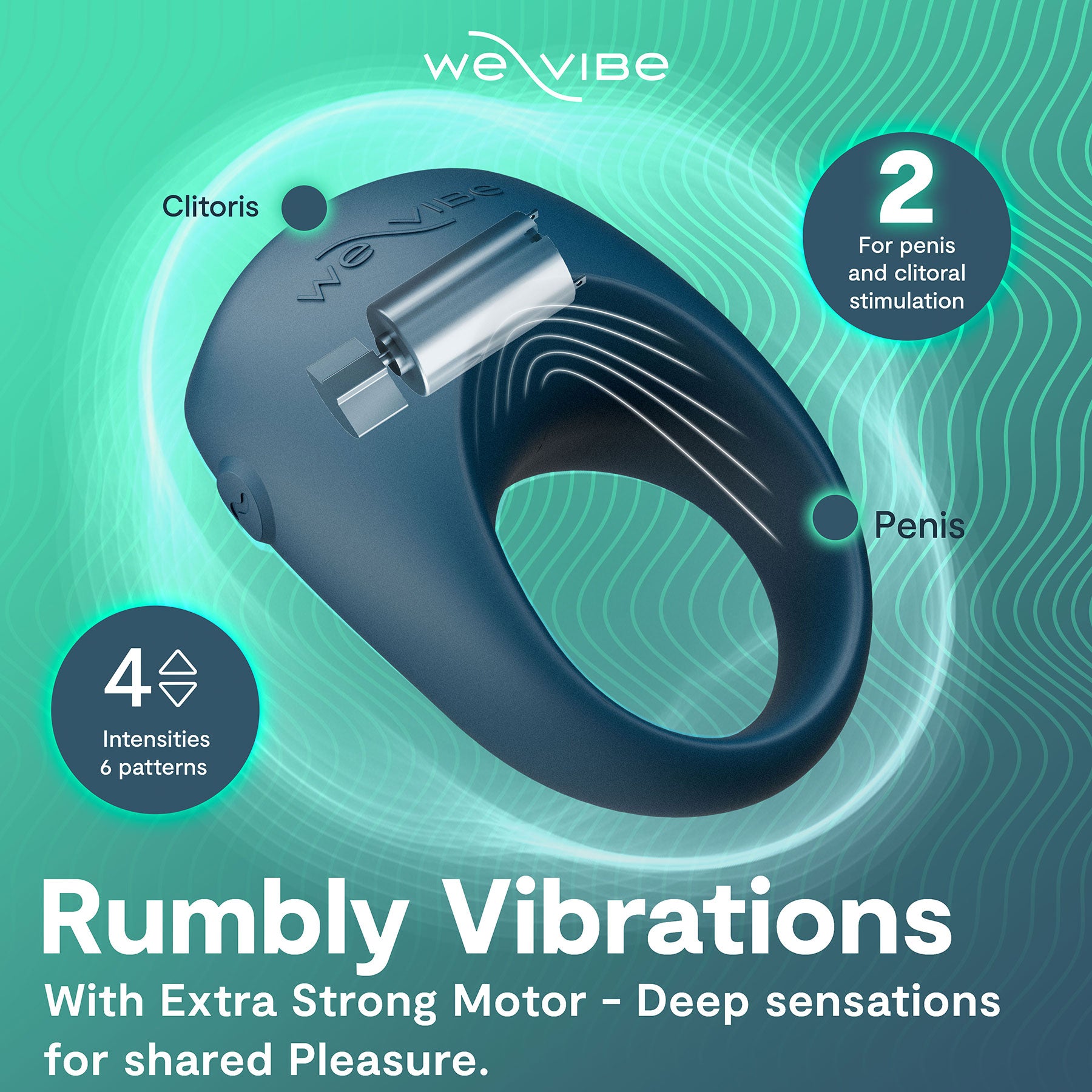 We-Vibe Pivot 2 Vibrating Silicone Rechargeable Couples Ring We-Vibe Pivot 2 Vibrating Silicone Rechargeable Couples Ring