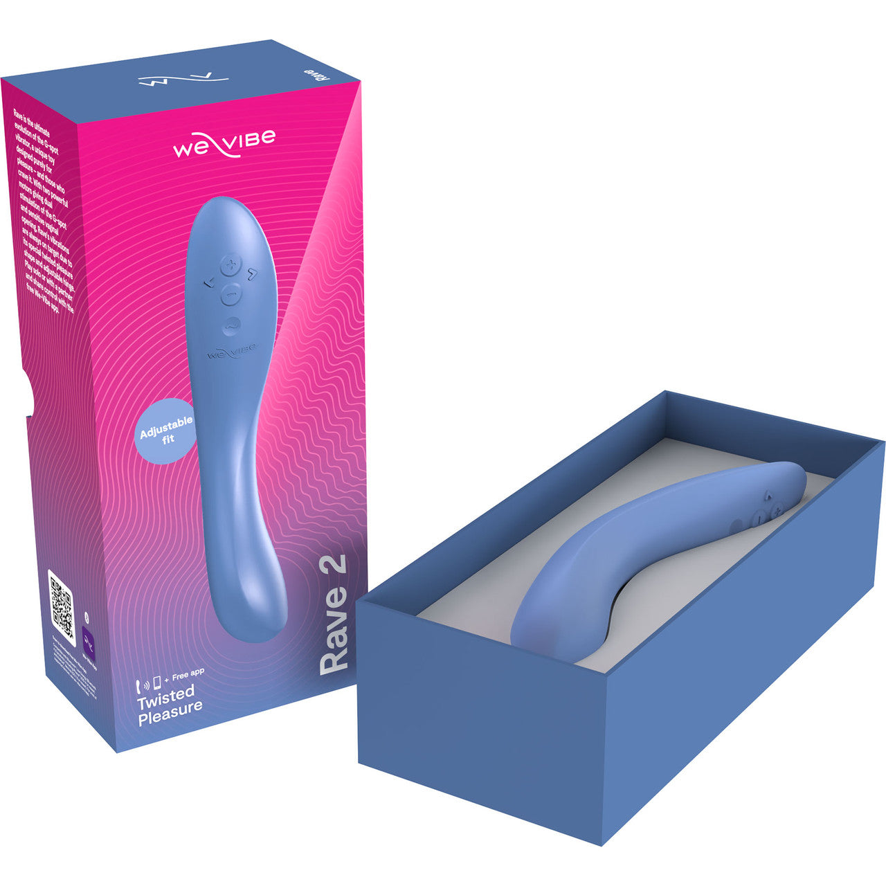 Rave 2 Twisted Pleasure By We-Vibe Silicone Rechargeable G-Spot Vibrator - Muted Blue