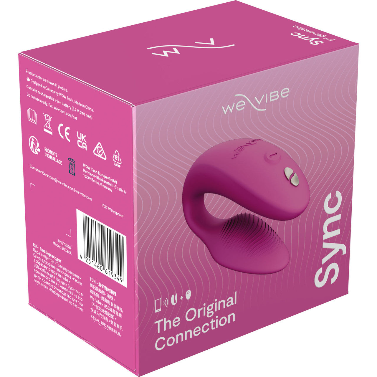 We-Vibe Sync Rechargeable Silicone Remote & App Controlled Couples Vibrator - Dusty Pink