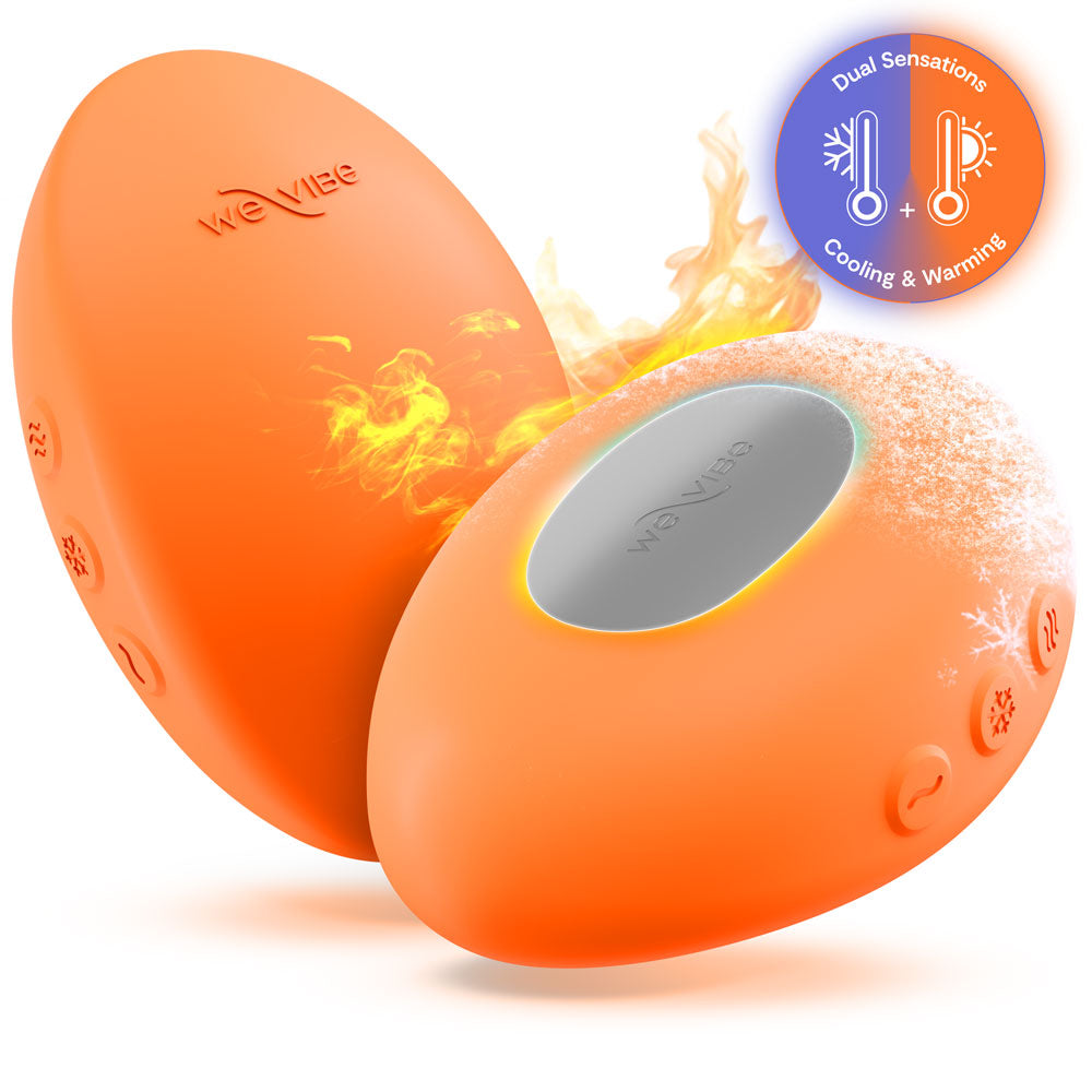 Temp By We-Vibe Heating & Cooling Rechargeable Silicone Lay-On Vibrator - Tangerine