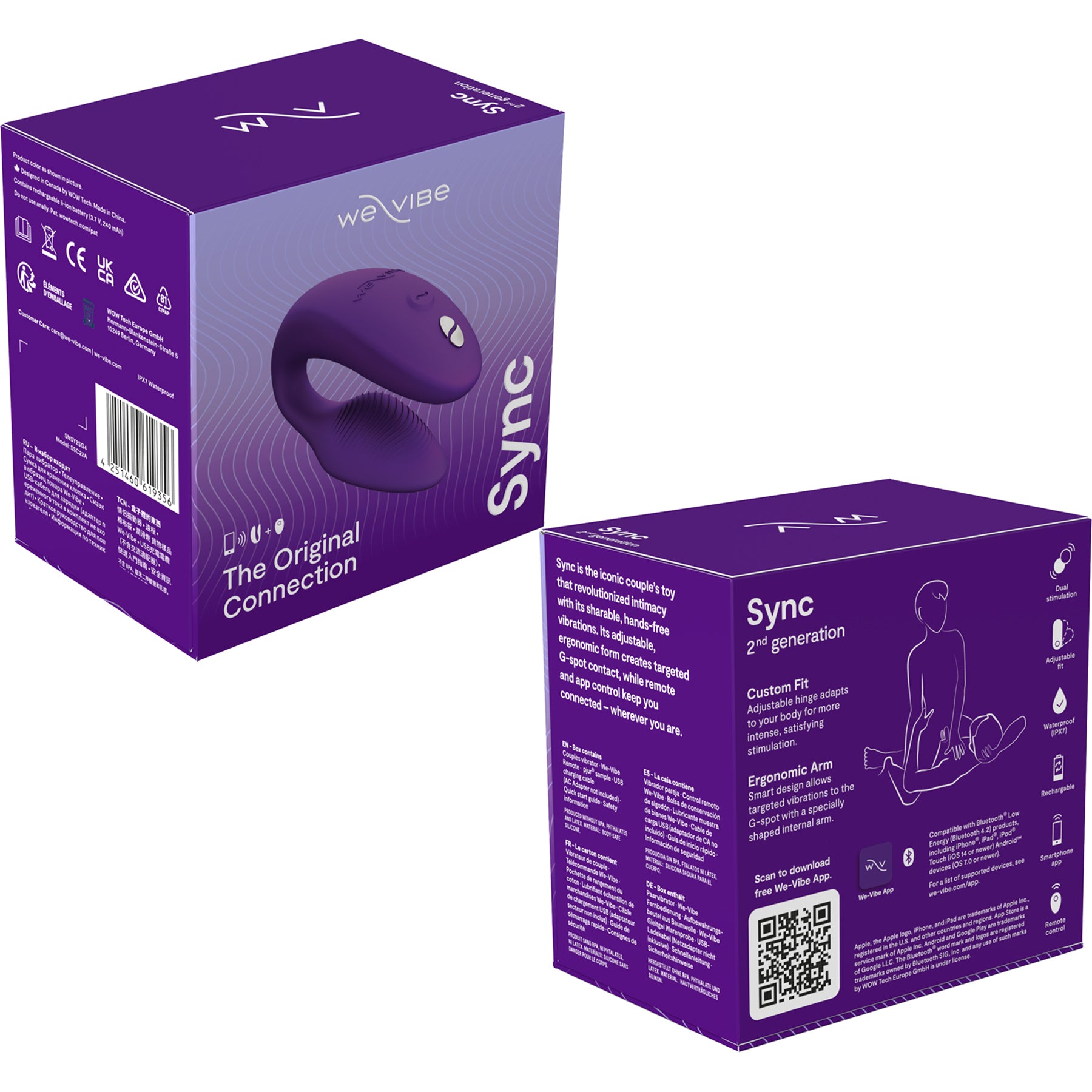 We-Vibe Sync 2nd Generation App Enabled Couples Vibrator With Remote - Purple