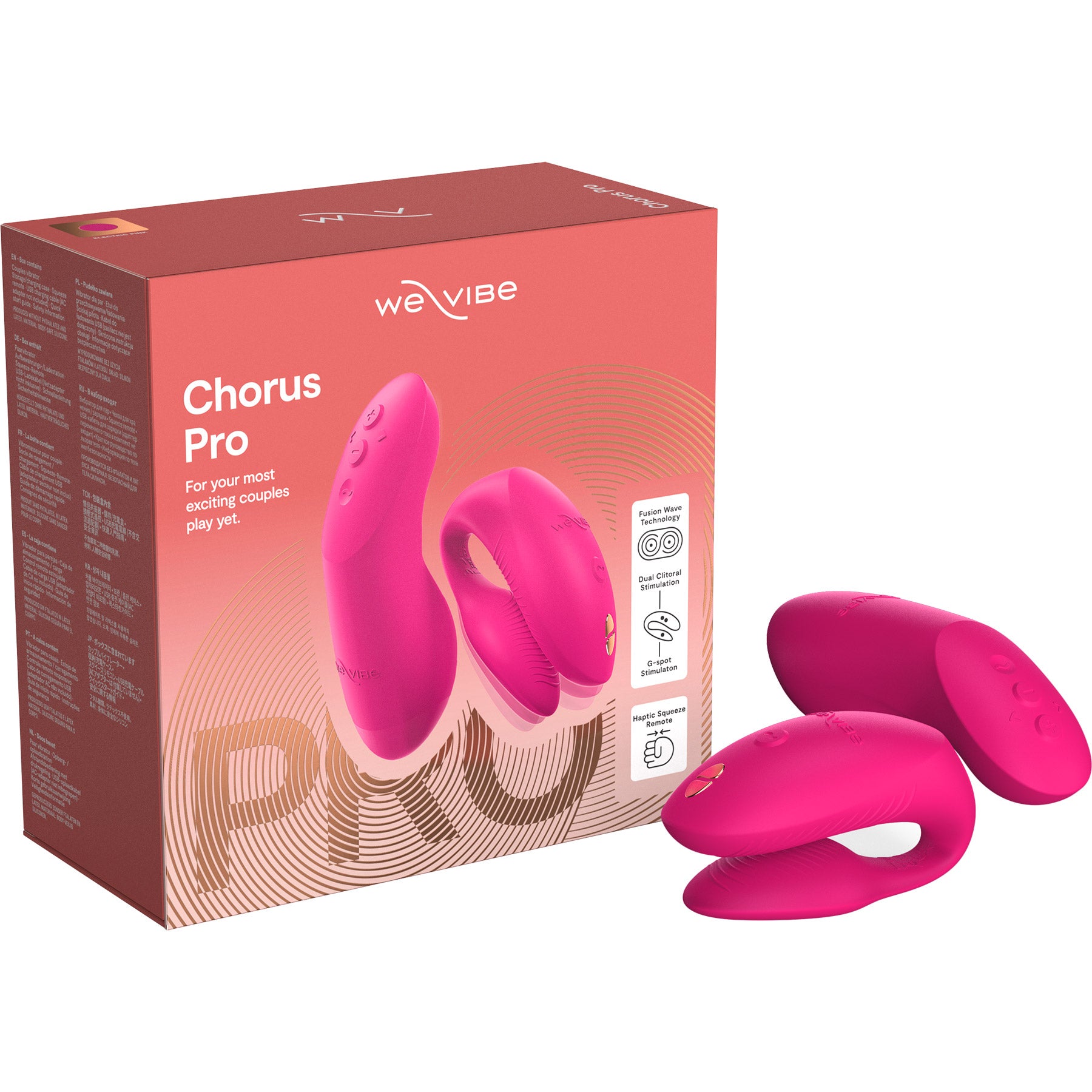 We-Vibe Chorus Pro Premium Remote & App Controlled Couples Vibrator - Electric Pink