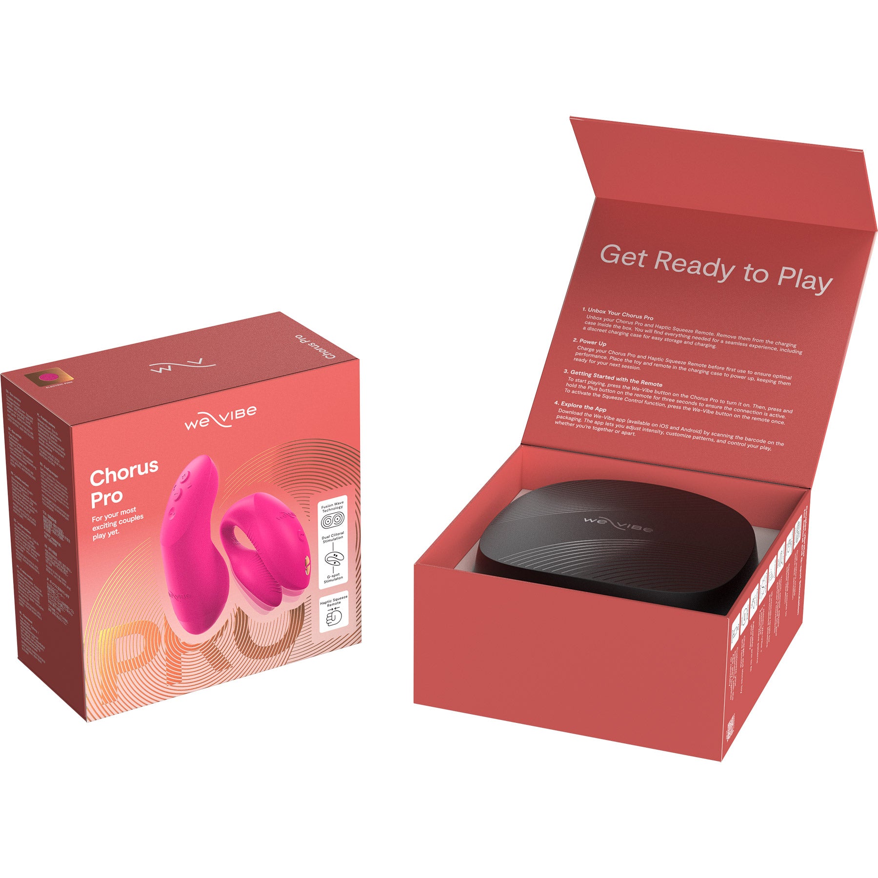 We-Vibe Chorus Pro Premium Remote & App Controlled Couples Vibrator - Electric Pink