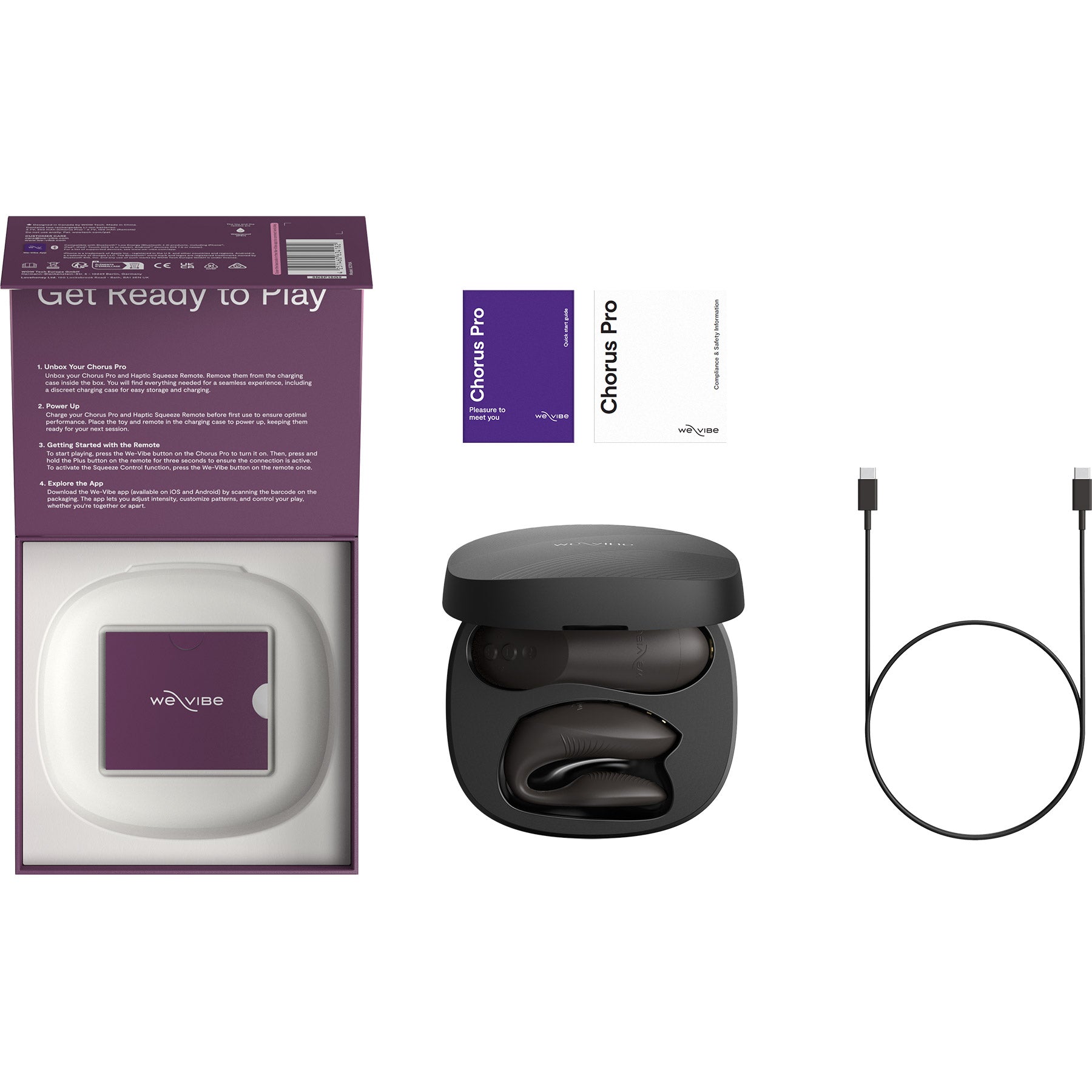 We-Vibe Chorus Pro Premium Remote & App Controlled Couples Vibrator - Satin Black