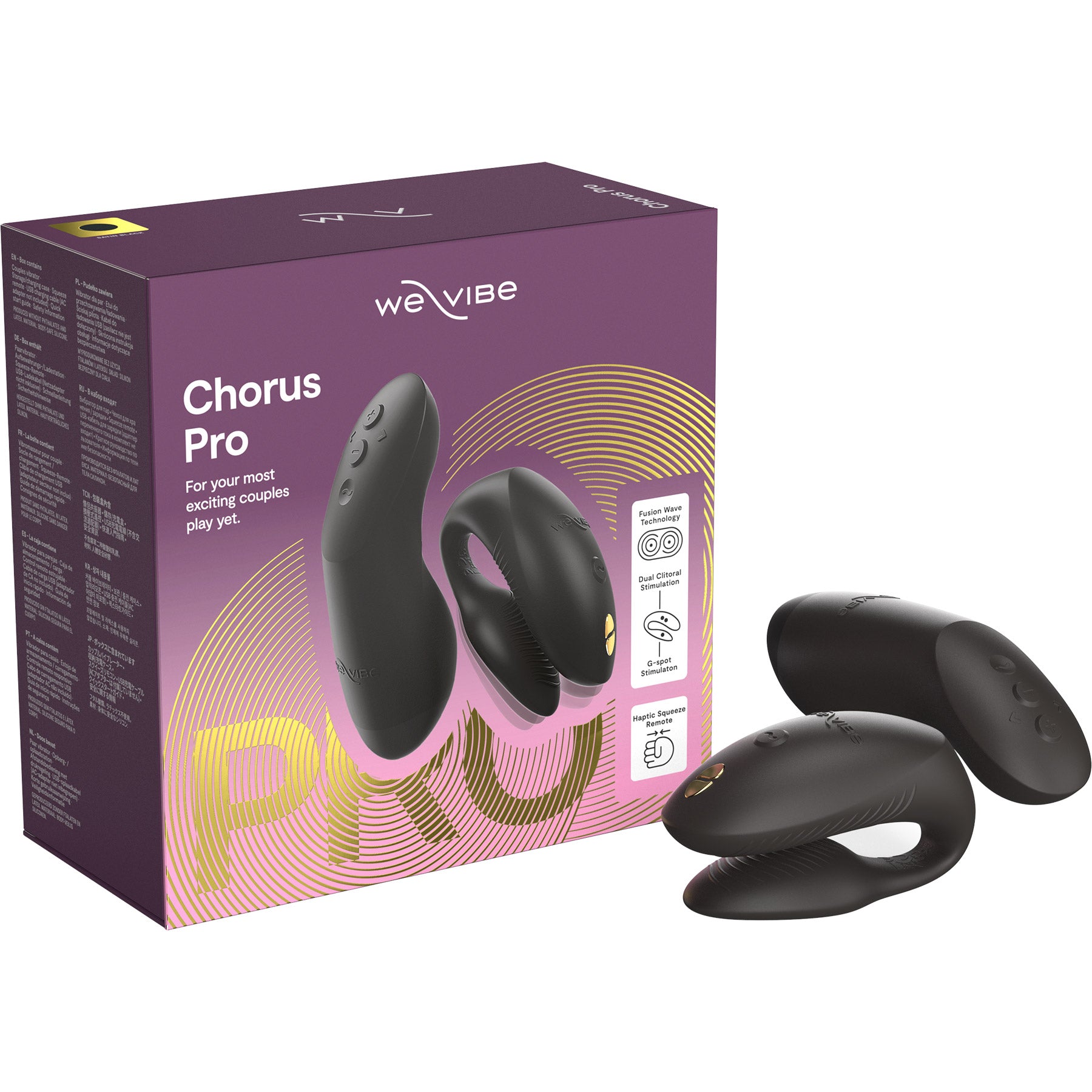 We-Vibe Chorus Pro Premium Remote & App Controlled Couples Vibrator - Satin Black